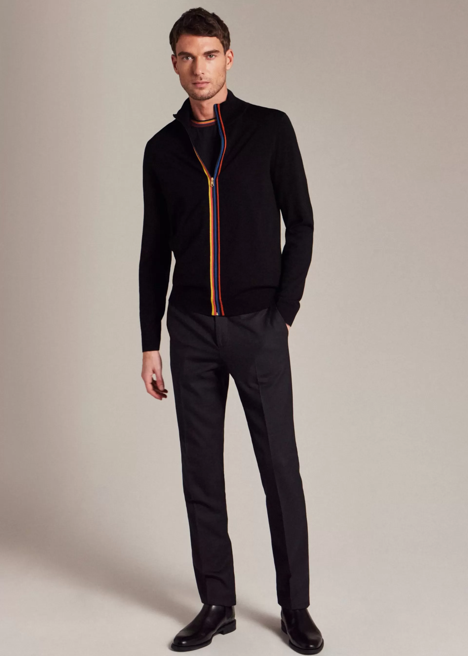 Washable Wool 'Artist Stripe' Zip-Through Cardigan>Paul Smith Fashion