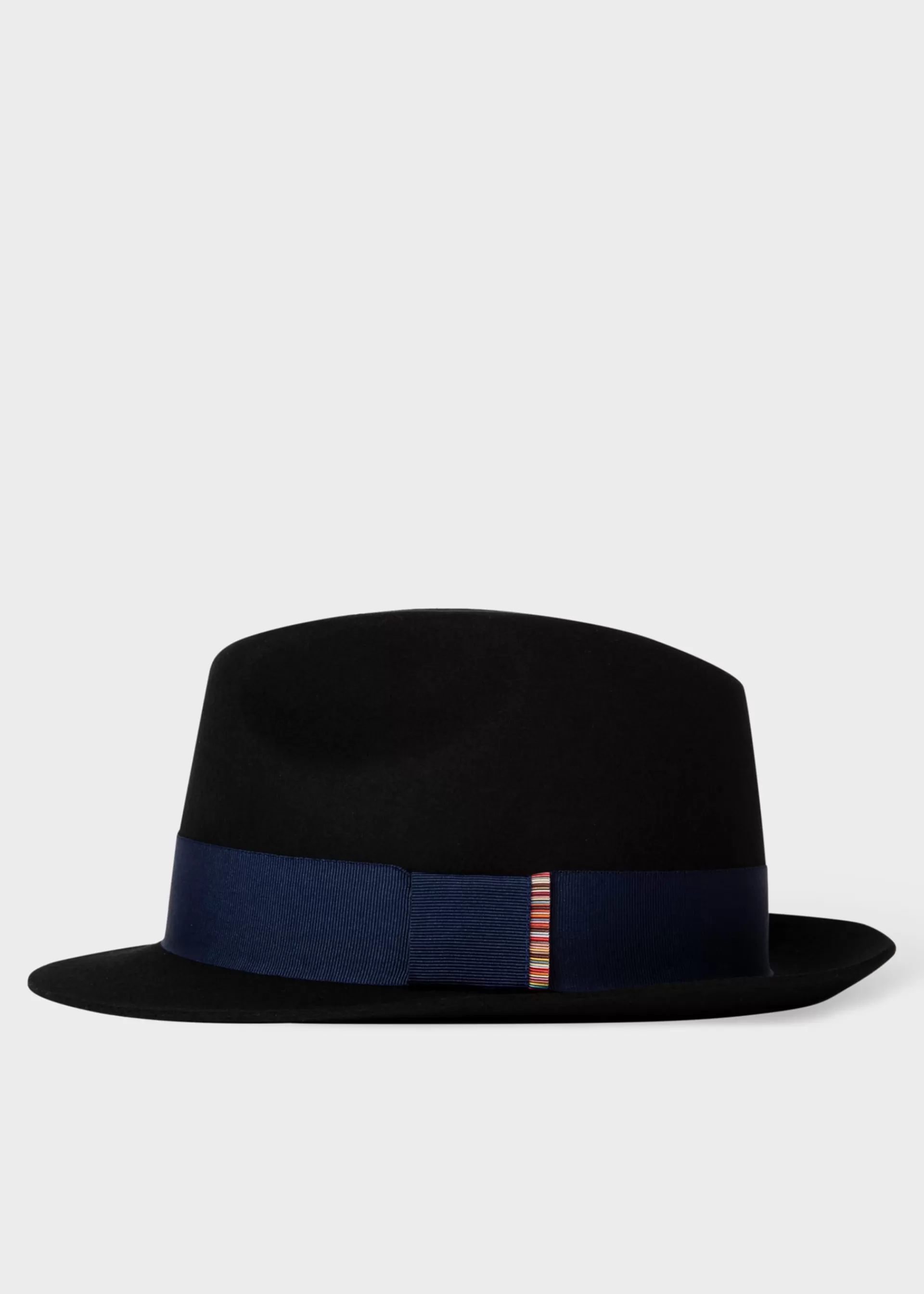 Wool Felt Fedora Hat With 'Signature Stripe' Trim>Paul Smith Fashion