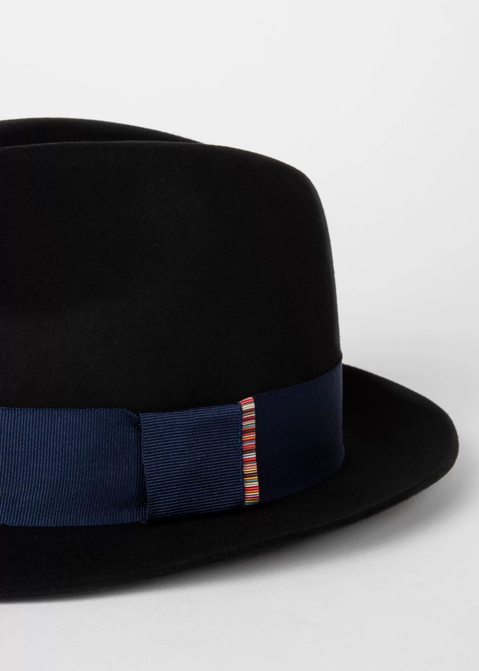 Wool Felt Fedora Hat With 'Signature Stripe' Trim>Paul Smith Fashion
