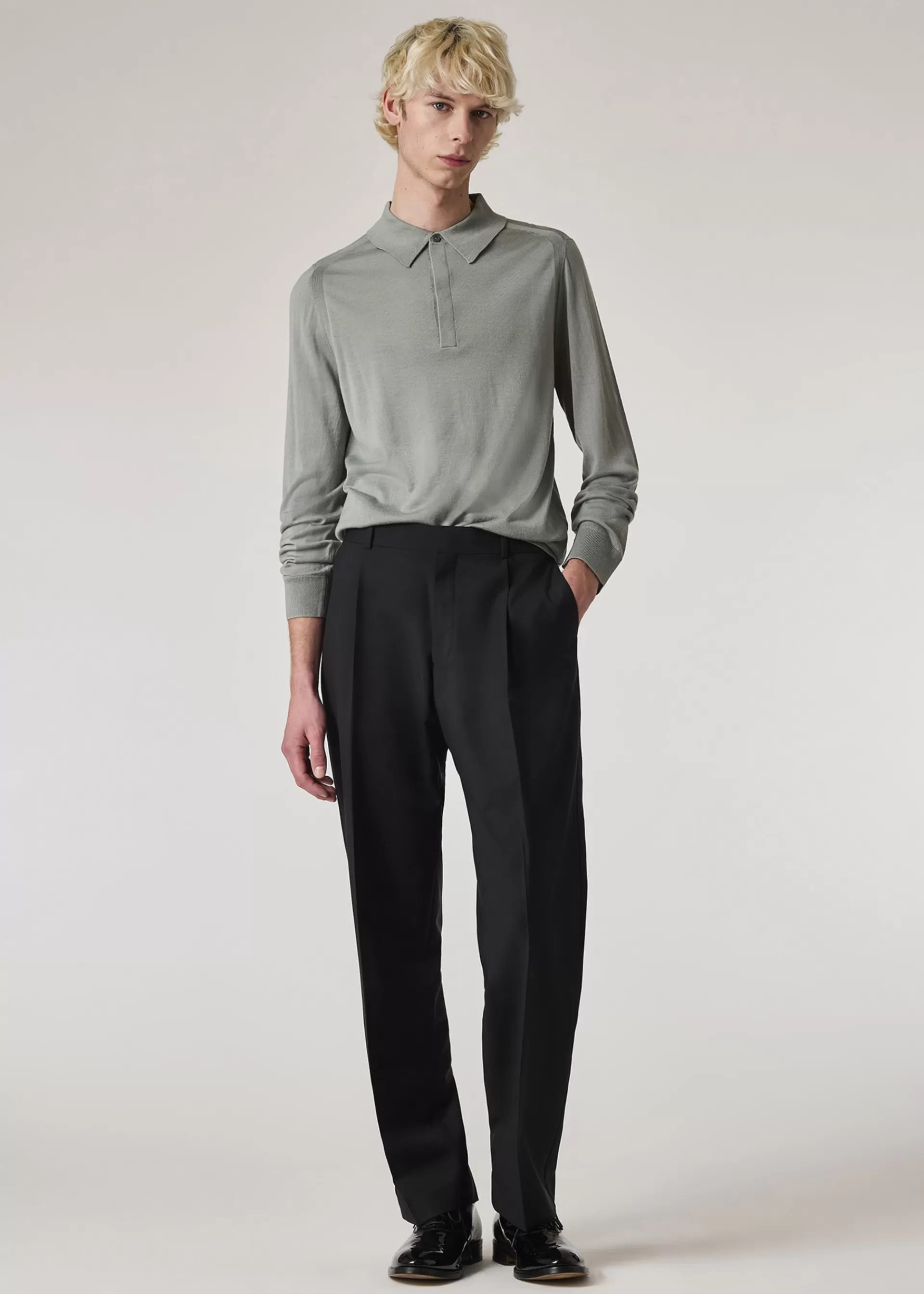 Wool-Mohair Pleated Trousers>Paul Smith Online