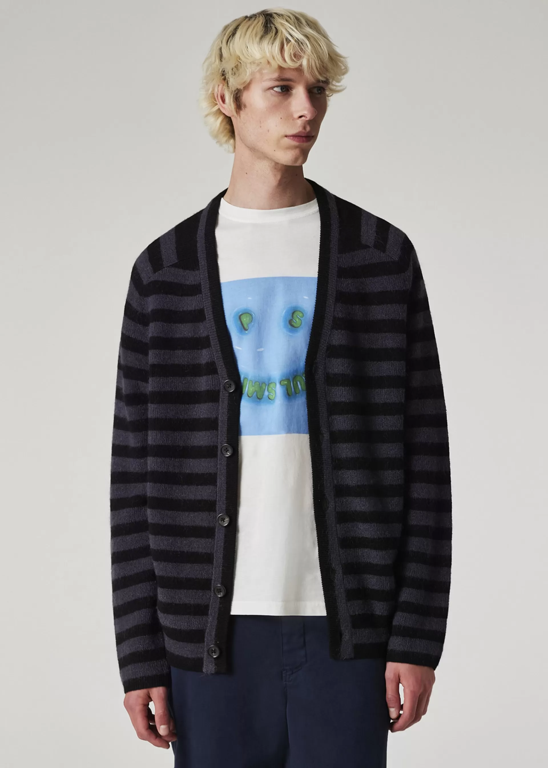 Wool-Mohair Stripe Cardigan>Paul Smith Best Sale