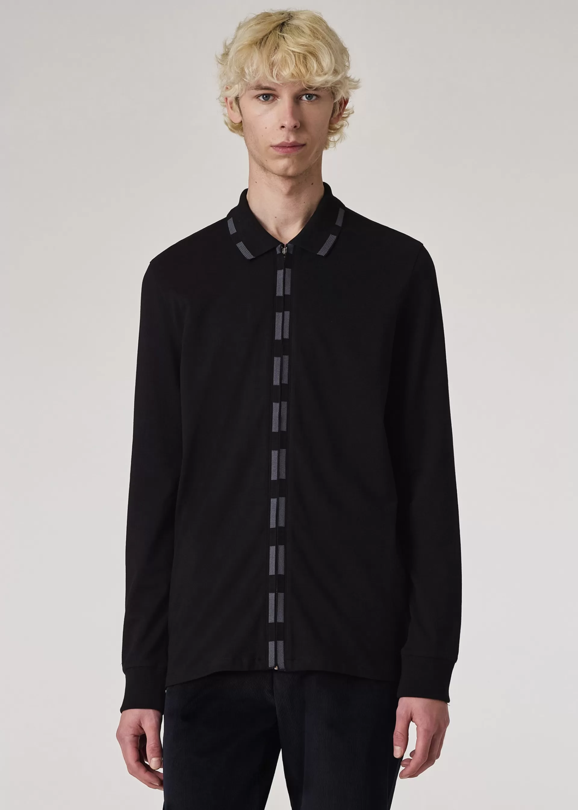 Zip-Front Long-Sleeve Polo Shirt>Paul Smith Online