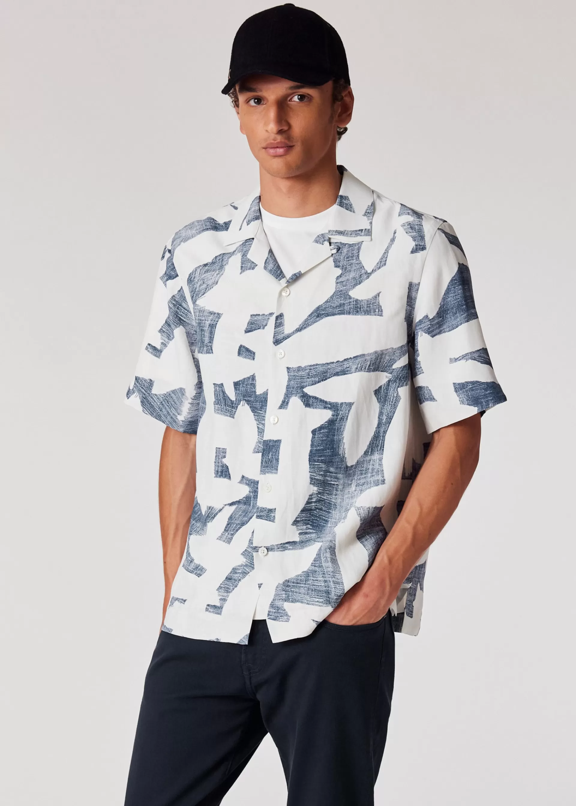 'Abstract Cutout' Viscose-Linen Shirt>Paul Smith Clearance