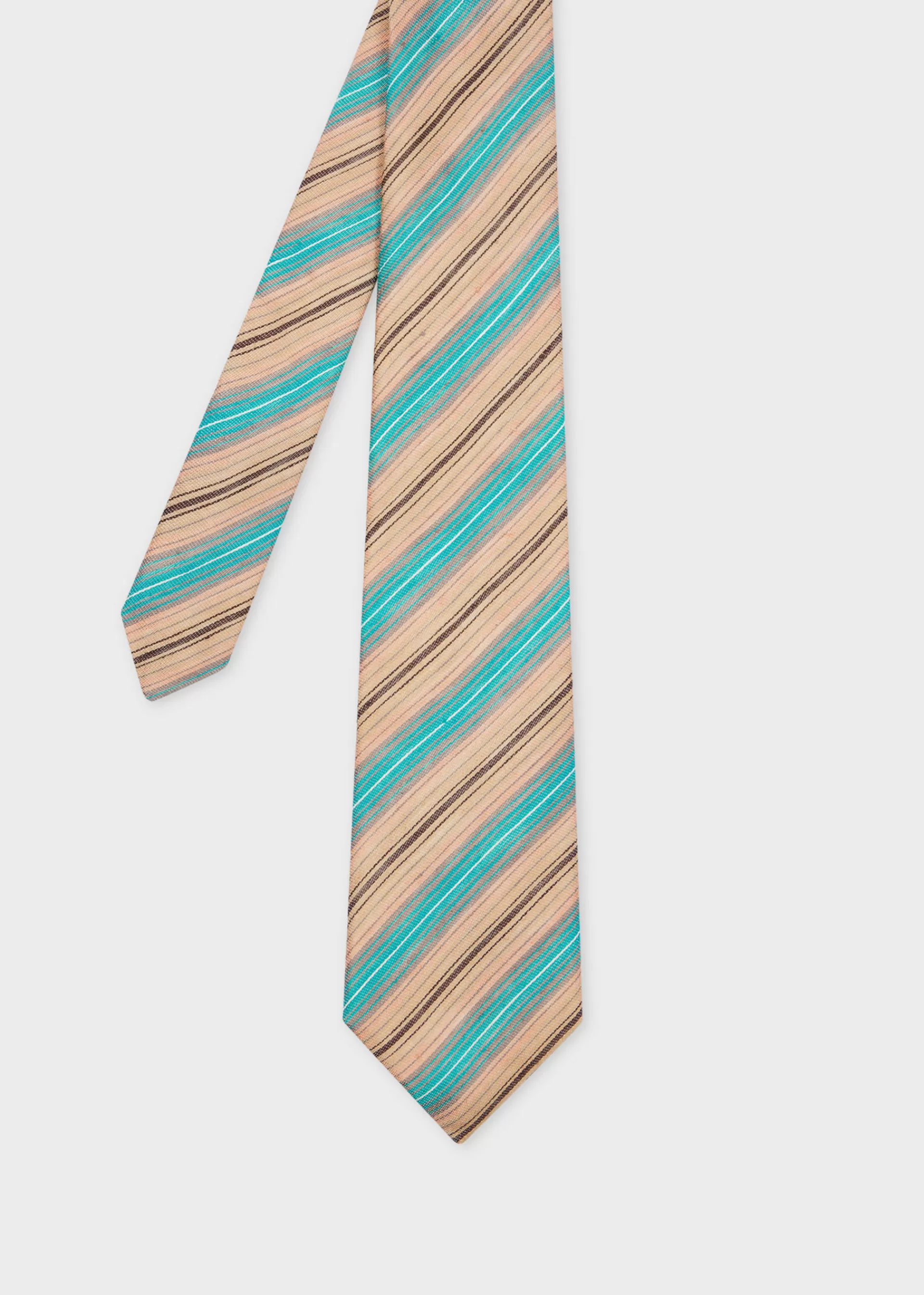 Blue and Mix Stripe Linen-Blend Tie>Paul Smith Best