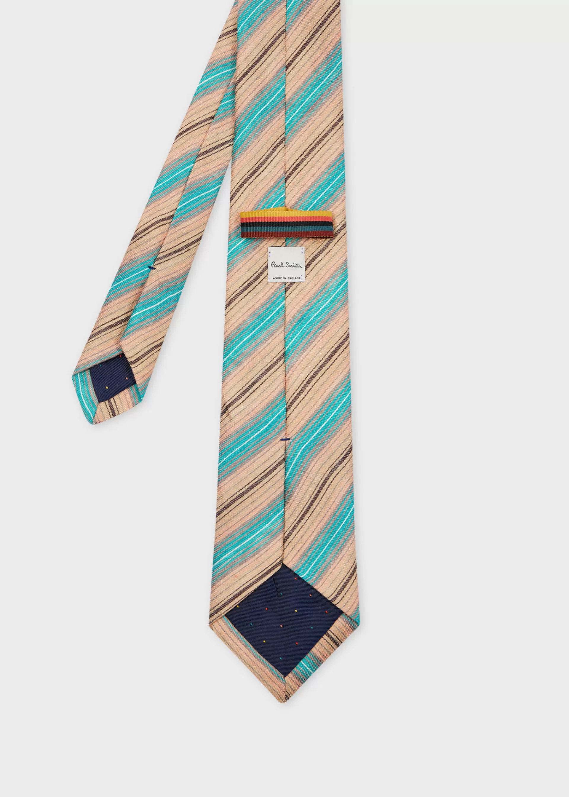 Blue and Mix Stripe Linen-Blend Tie>Paul Smith Best