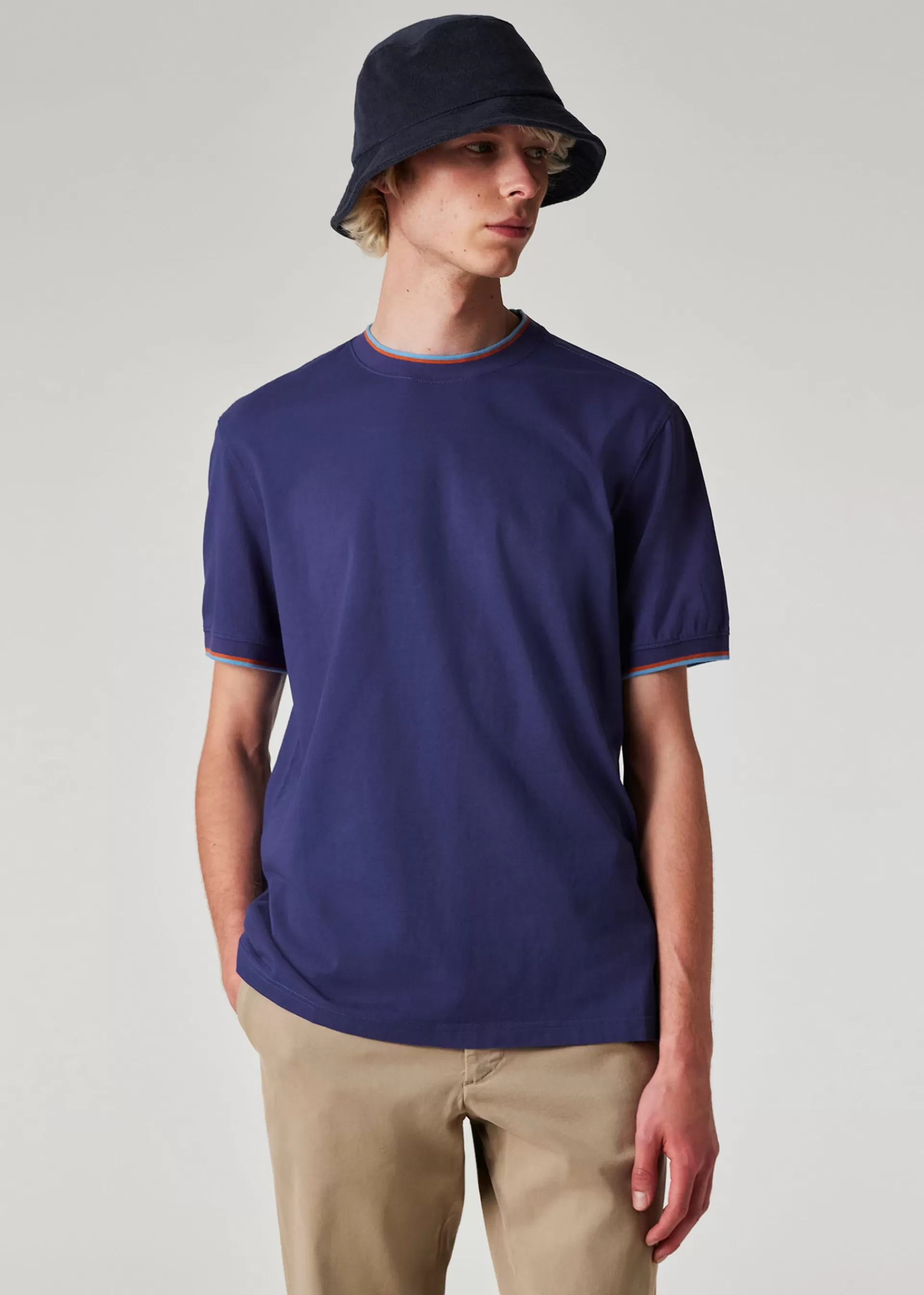 Cotton Jacquard Contrast-Tipping T-Shirt>Paul Smith Clearance