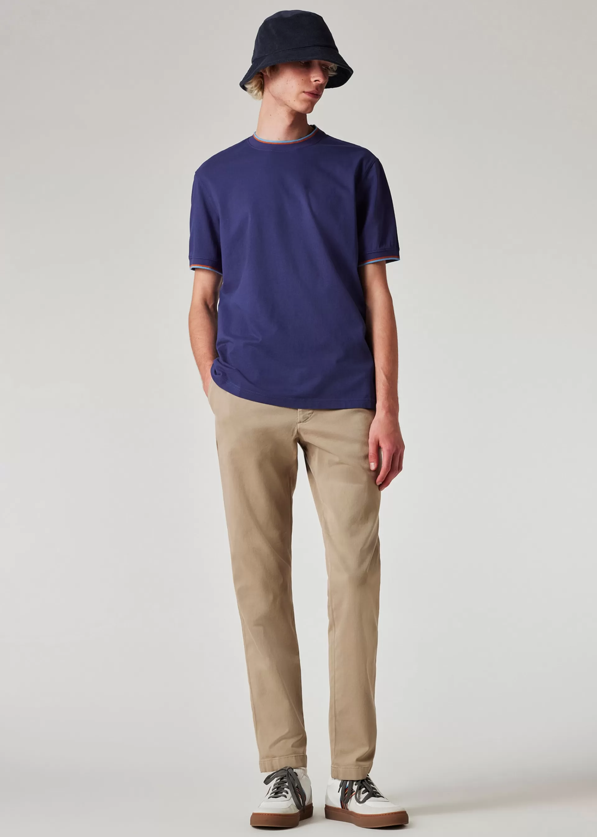 Cotton Jacquard Contrast-Tipping T-Shirt>Paul Smith Clearance