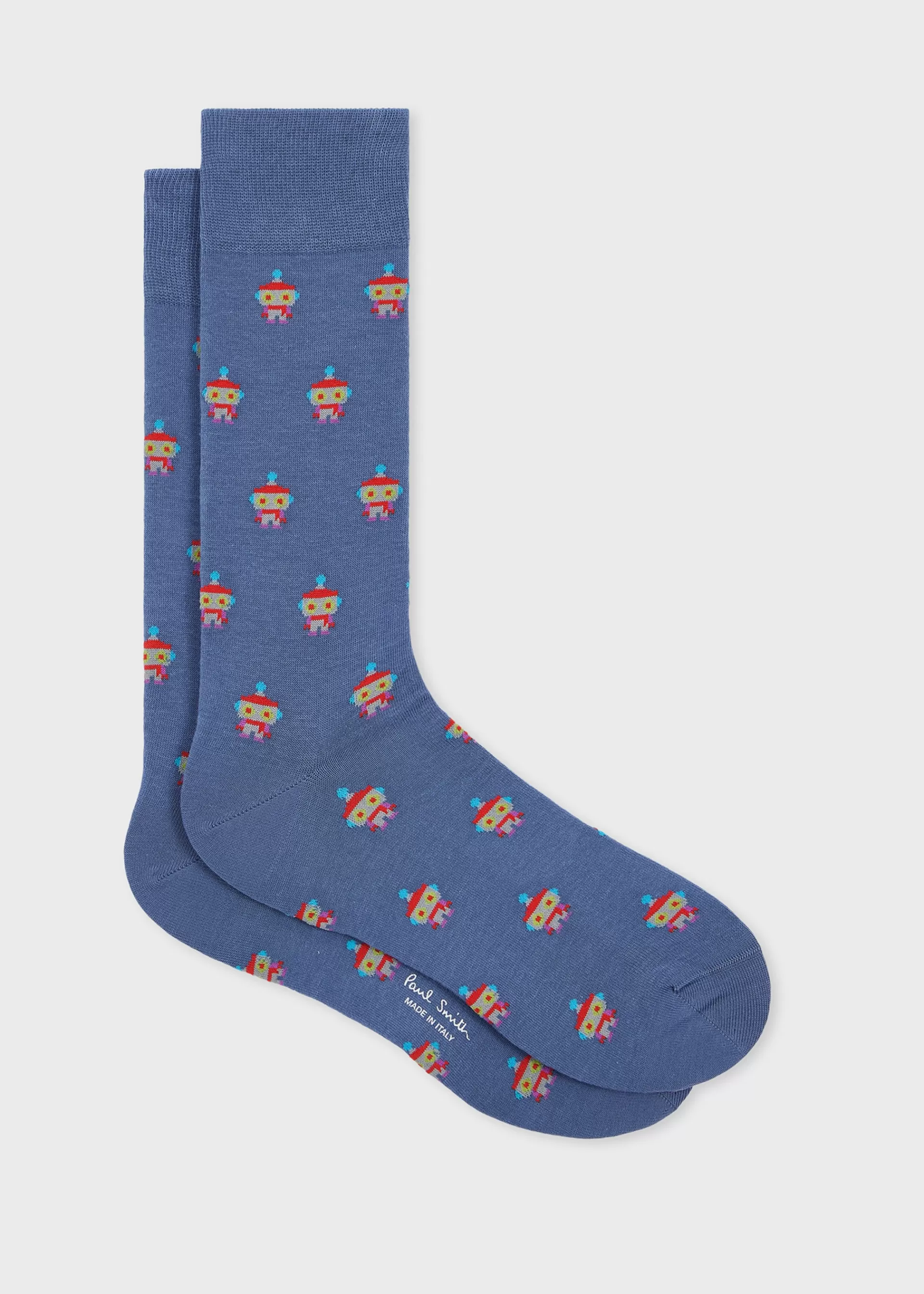 Cotton-Blend 'Robot' Socks>Paul Smith Best Sale