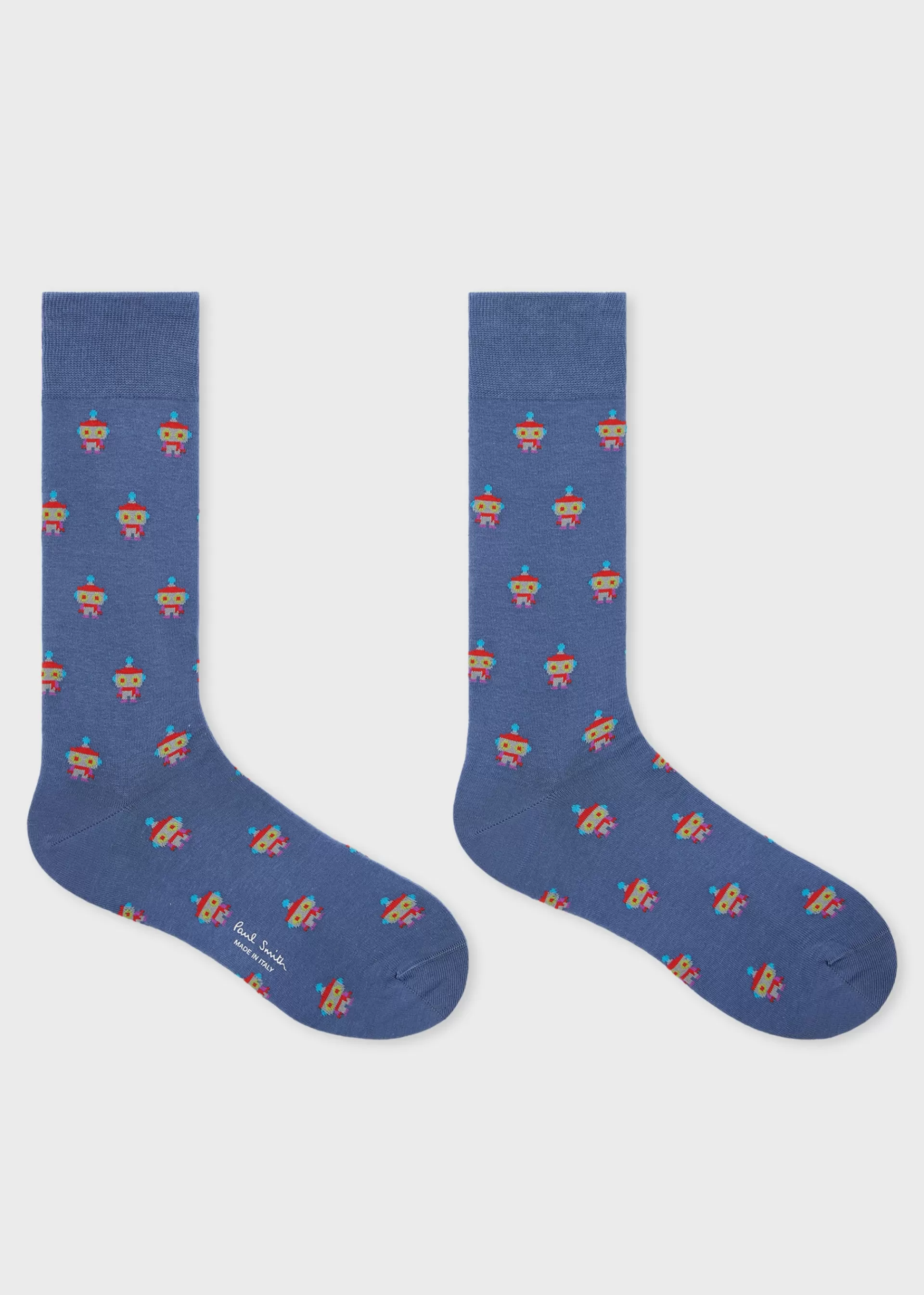 Cotton-Blend 'Robot' Socks>Paul Smith Best Sale