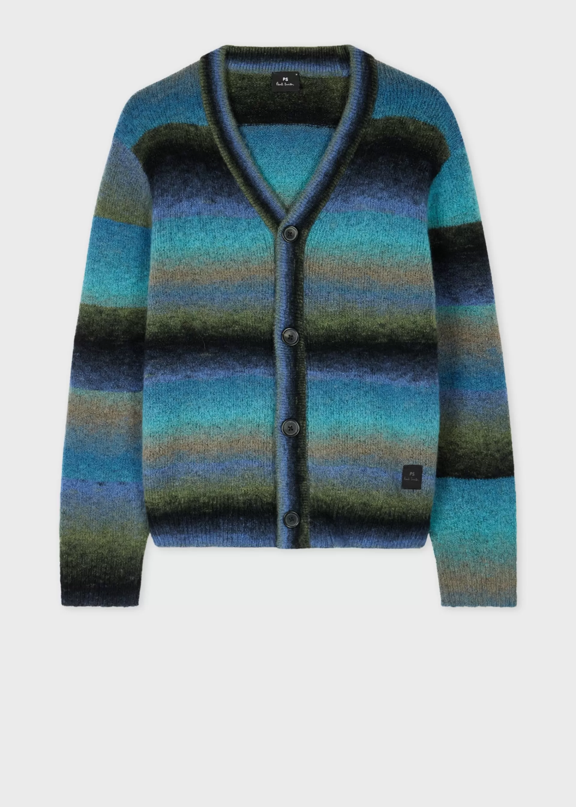 Faded Stripe Merino Wool-Blend Cardigan>Paul Smith Shop