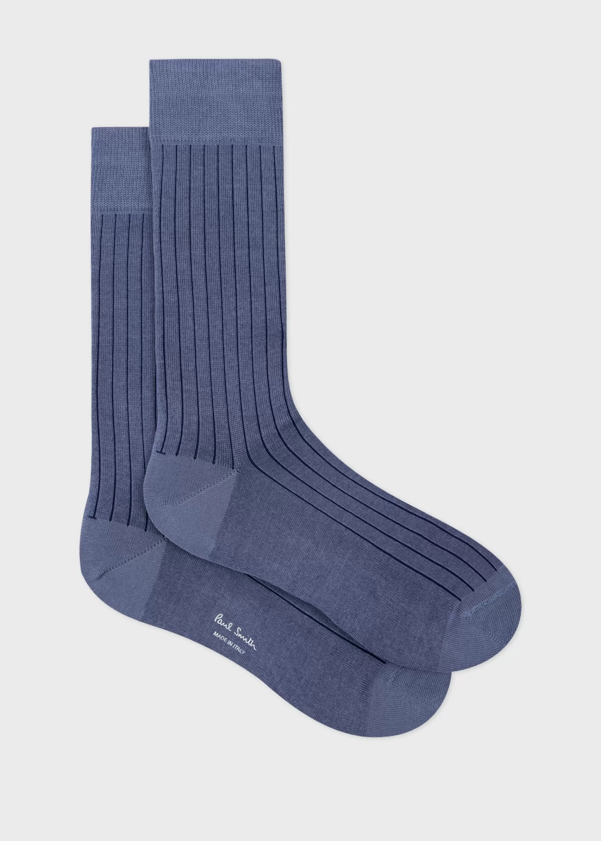 Blue Ribbed Cotton-Blend Socks>Paul Smith Cheap