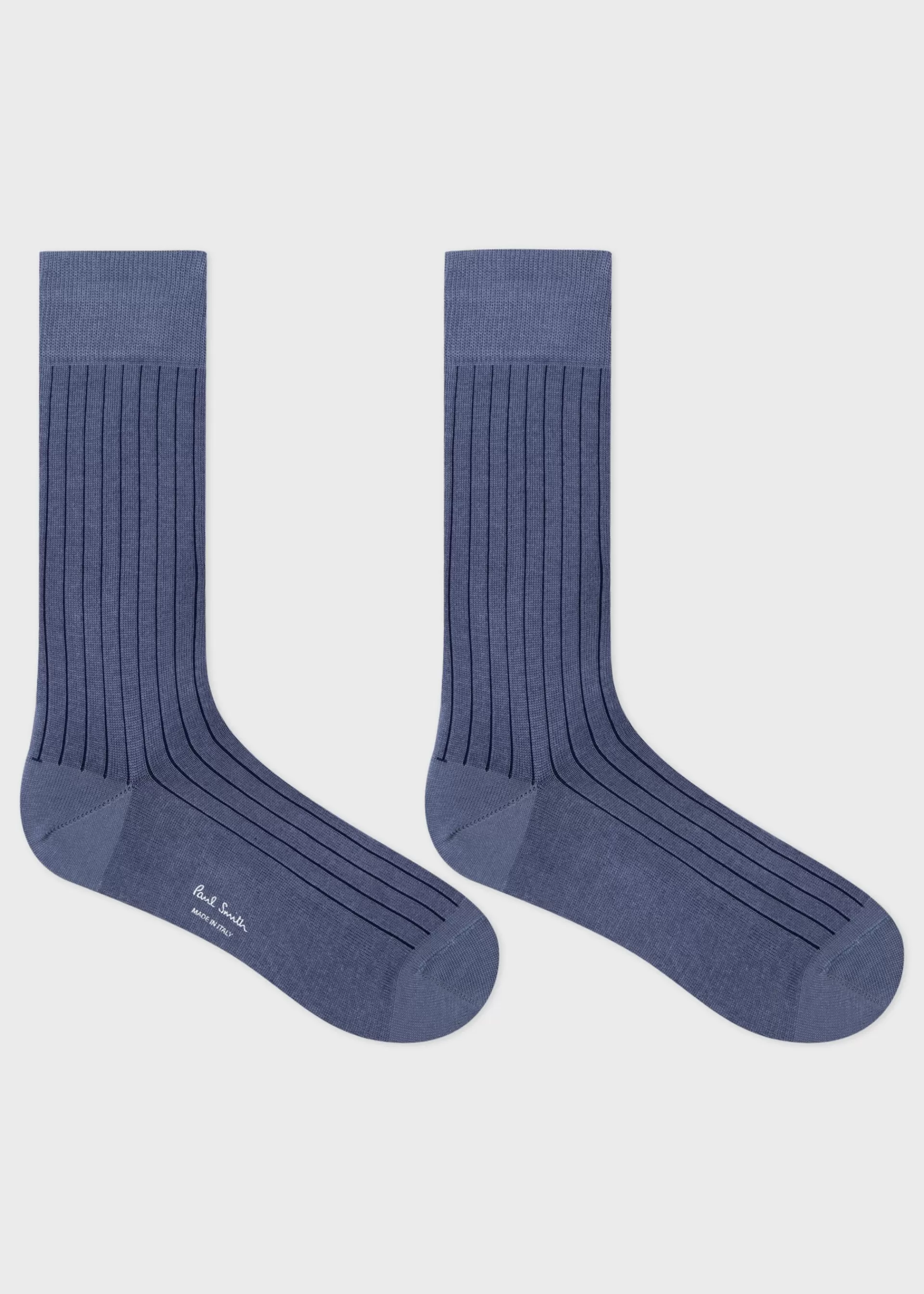 Blue Ribbed Cotton-Blend Socks>Paul Smith Cheap