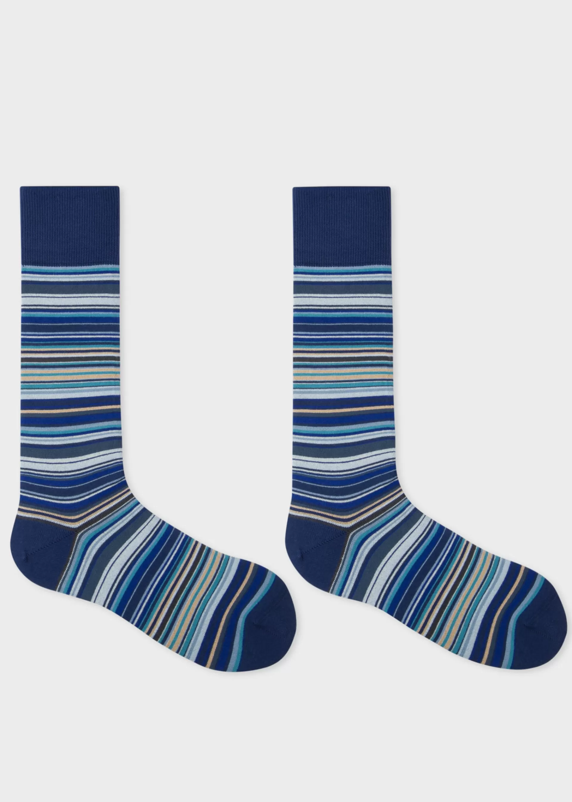 Blue 'Signature Stripe' Socks>Paul Smith Store