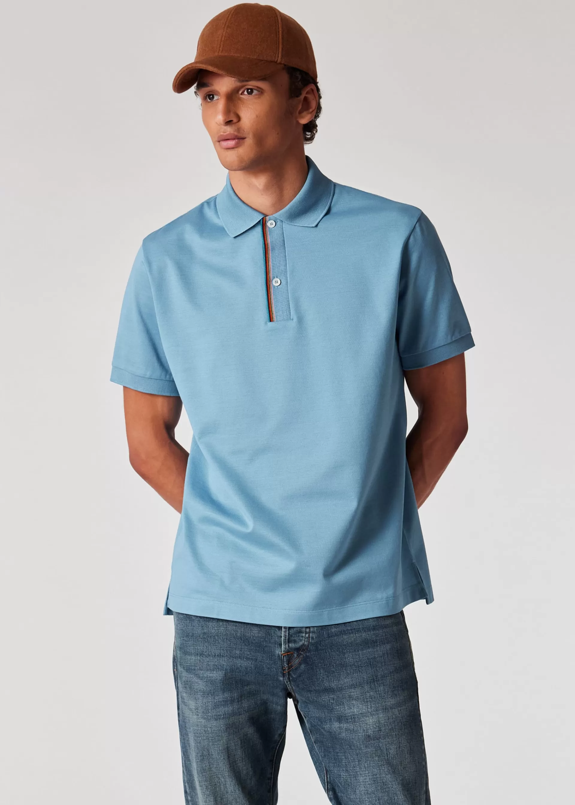 'Signature Stripe' Trim Polo Shirt>Paul Smith Best