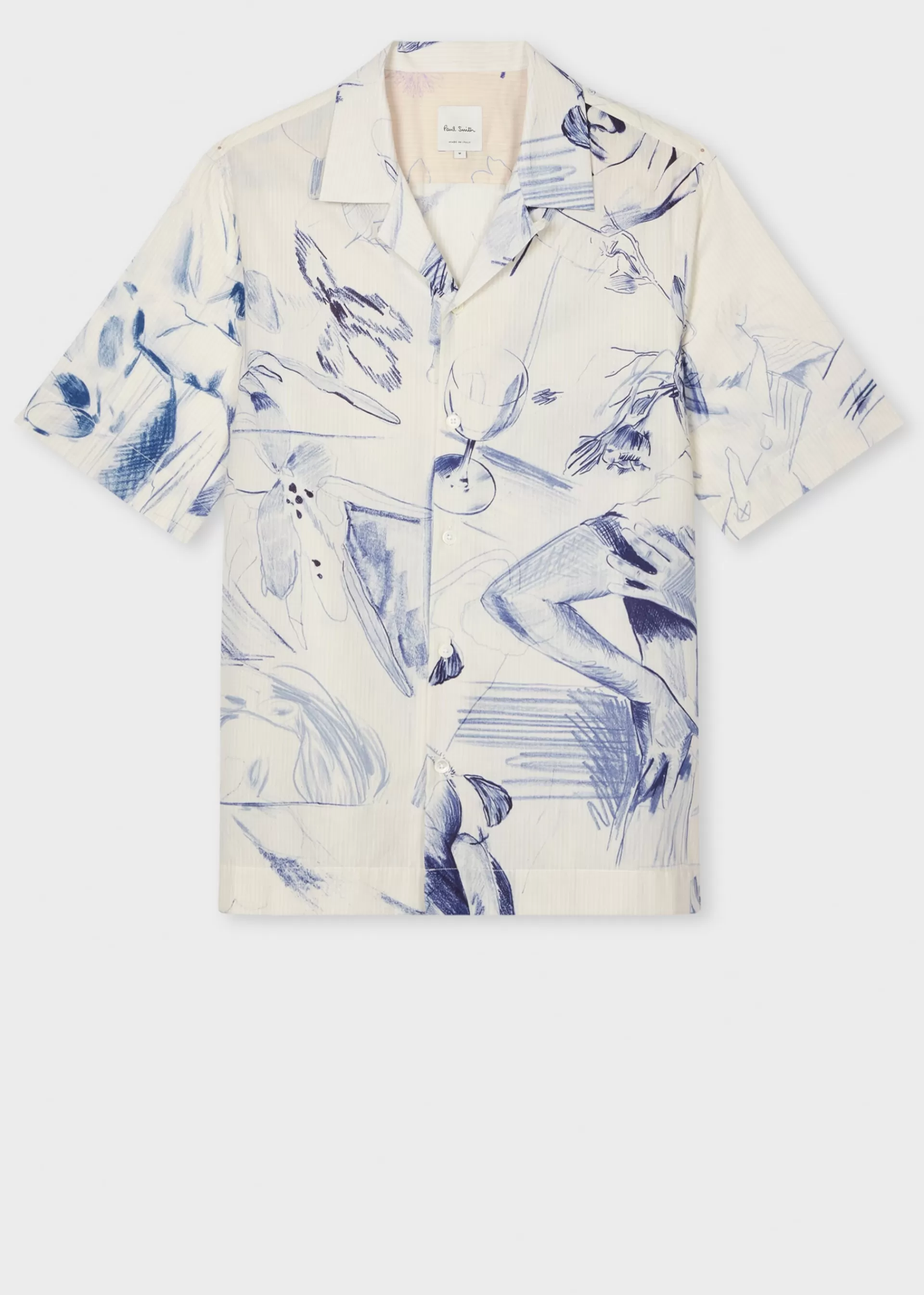 'Sketchbook' Print Cotton Shirt>Paul Smith Store