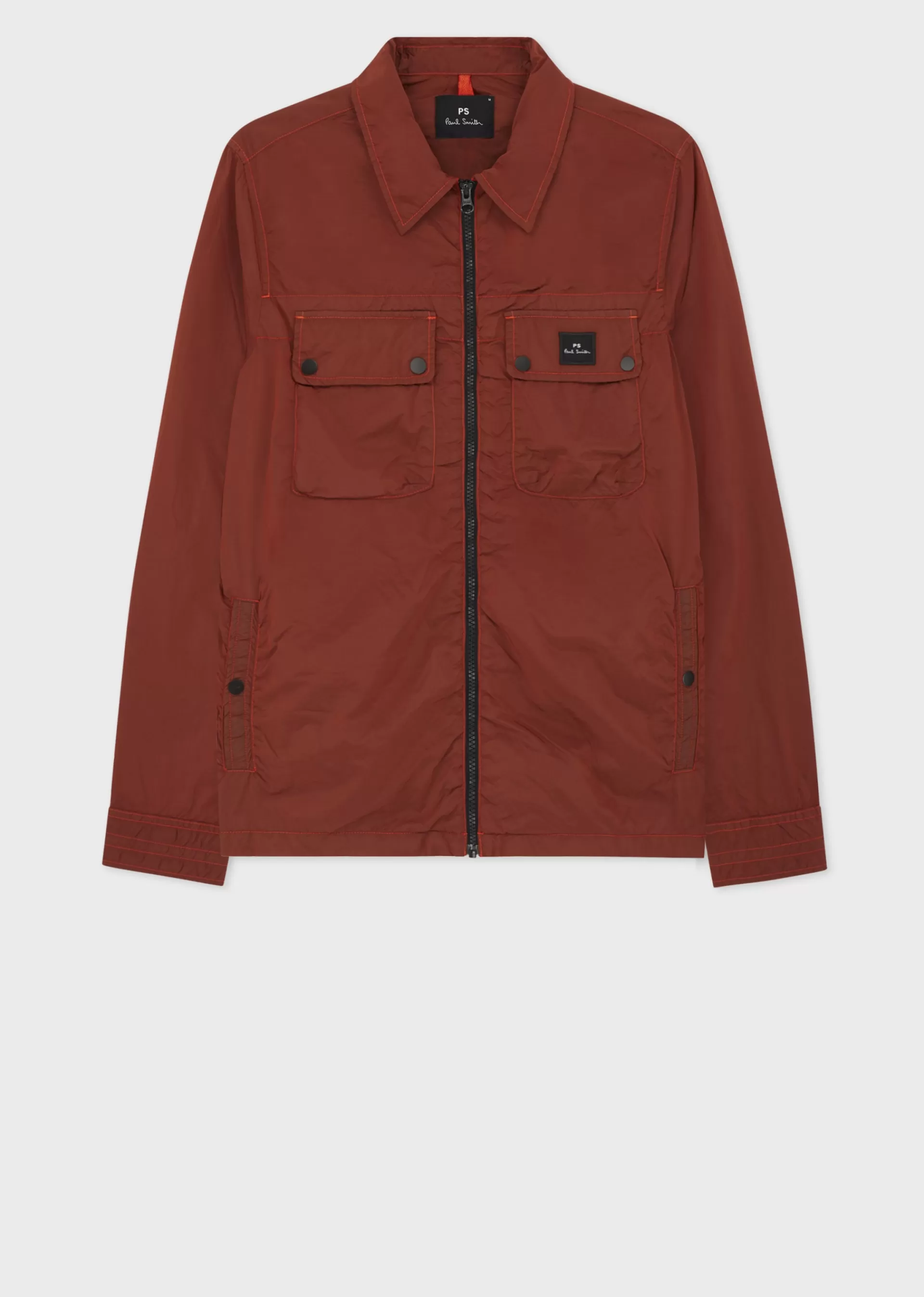 Brick Red Recycled-Nylon Zip Shirt Jacket>Paul Smith Best