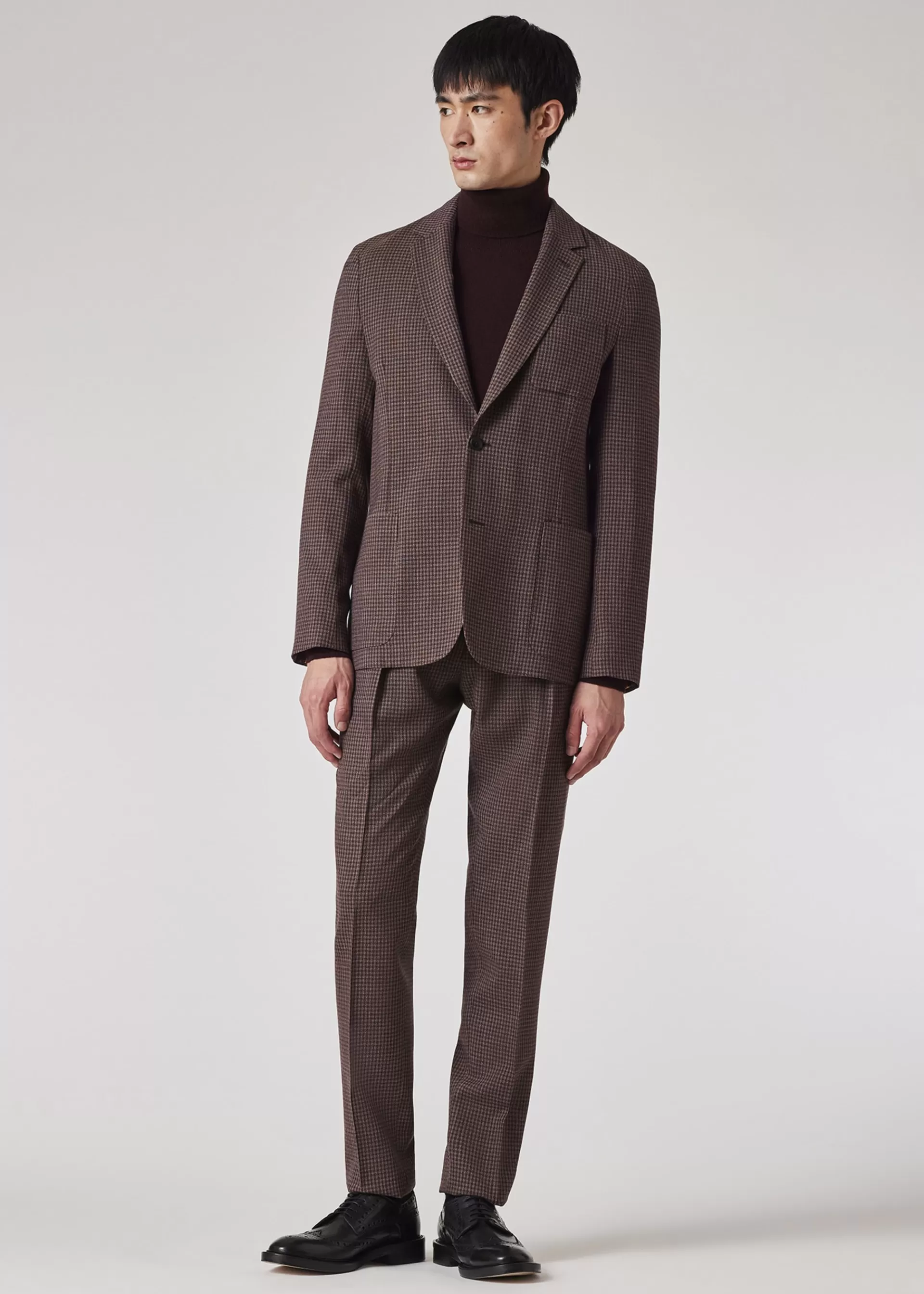 Gingham Check Tapered-Fit Pleated Stretch-Wool Trousers>Paul Smith Sale