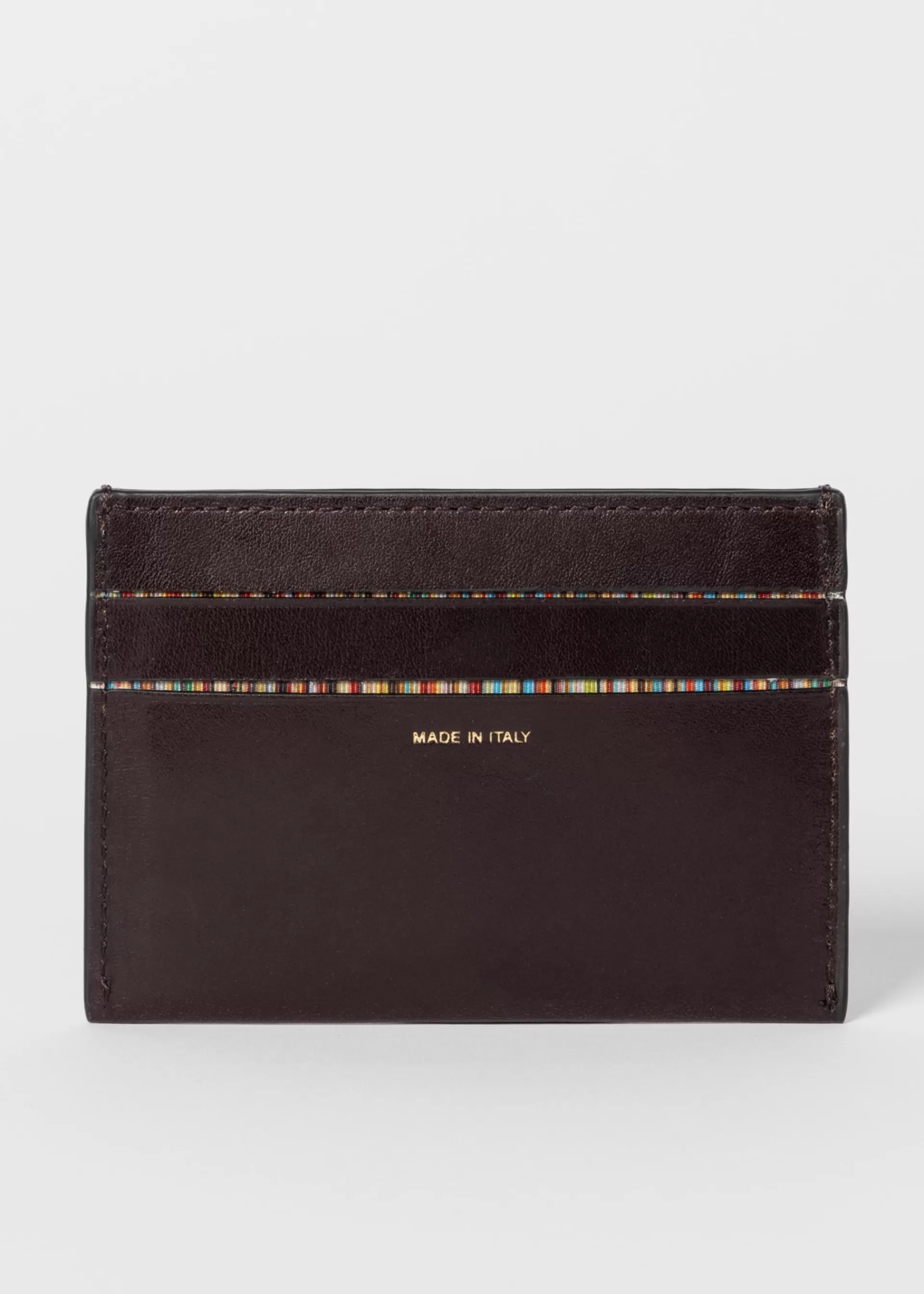 Leather 'Signature Stripe' Credit Card Holder>Paul Smith Flash Sale