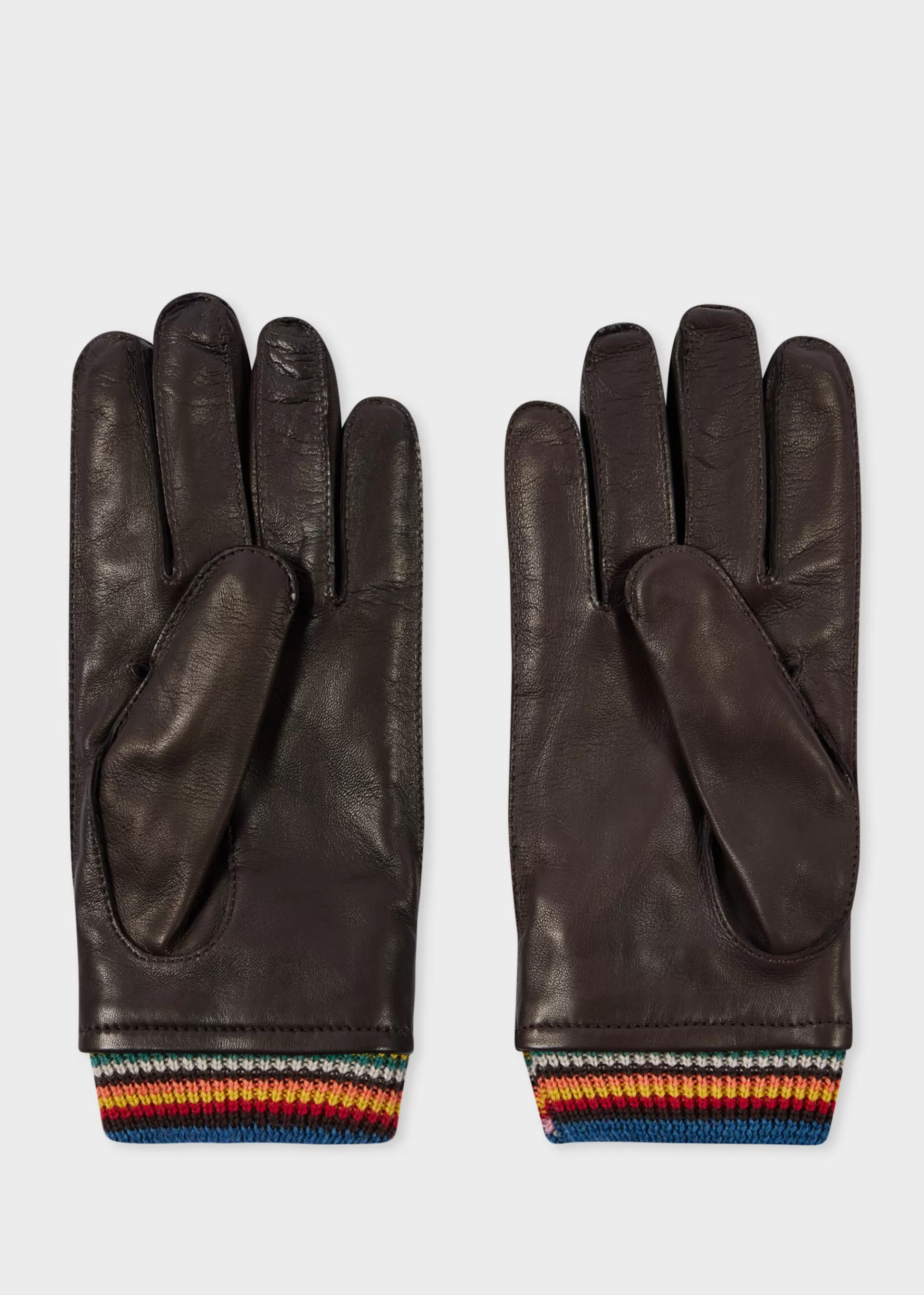 Leather 'Signature Stripe' Cuff Gloves>Paul Smith Best