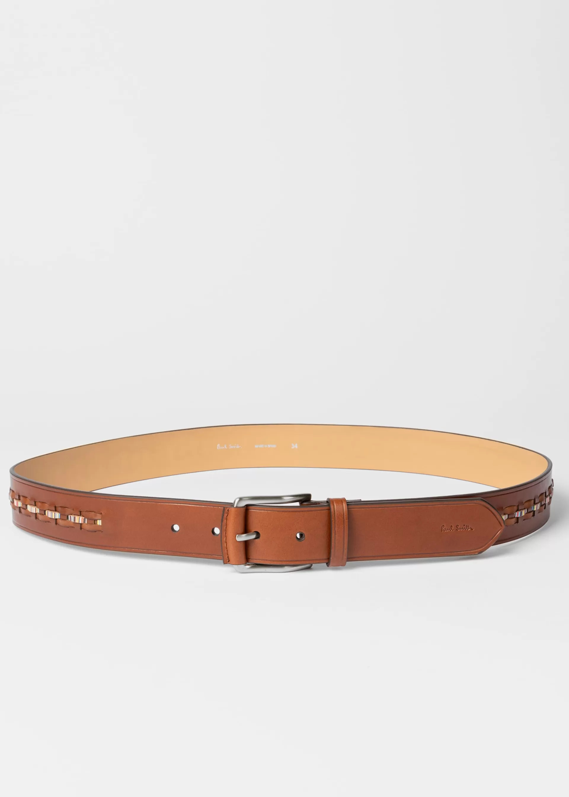 Leather Signature Stripe Weave Belt>Paul Smith Hot