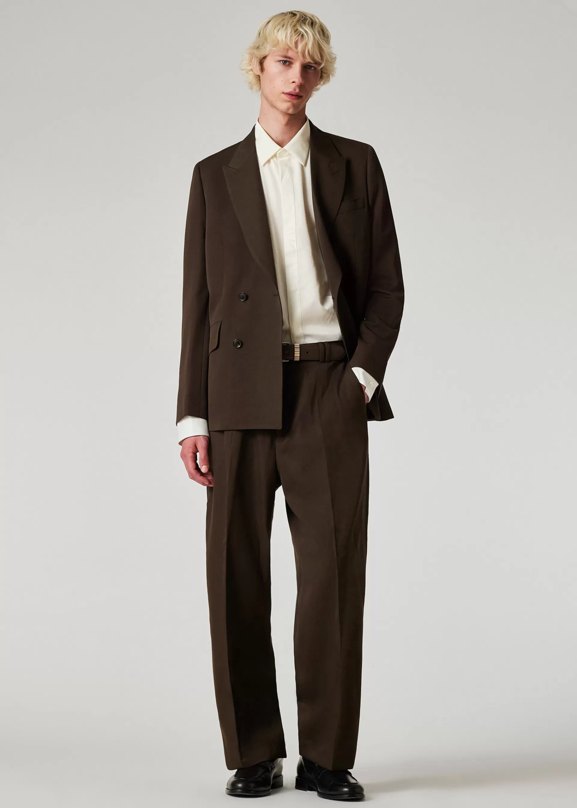 Wool Gabardine Wide Leg Trousers>Paul Smith Fashion