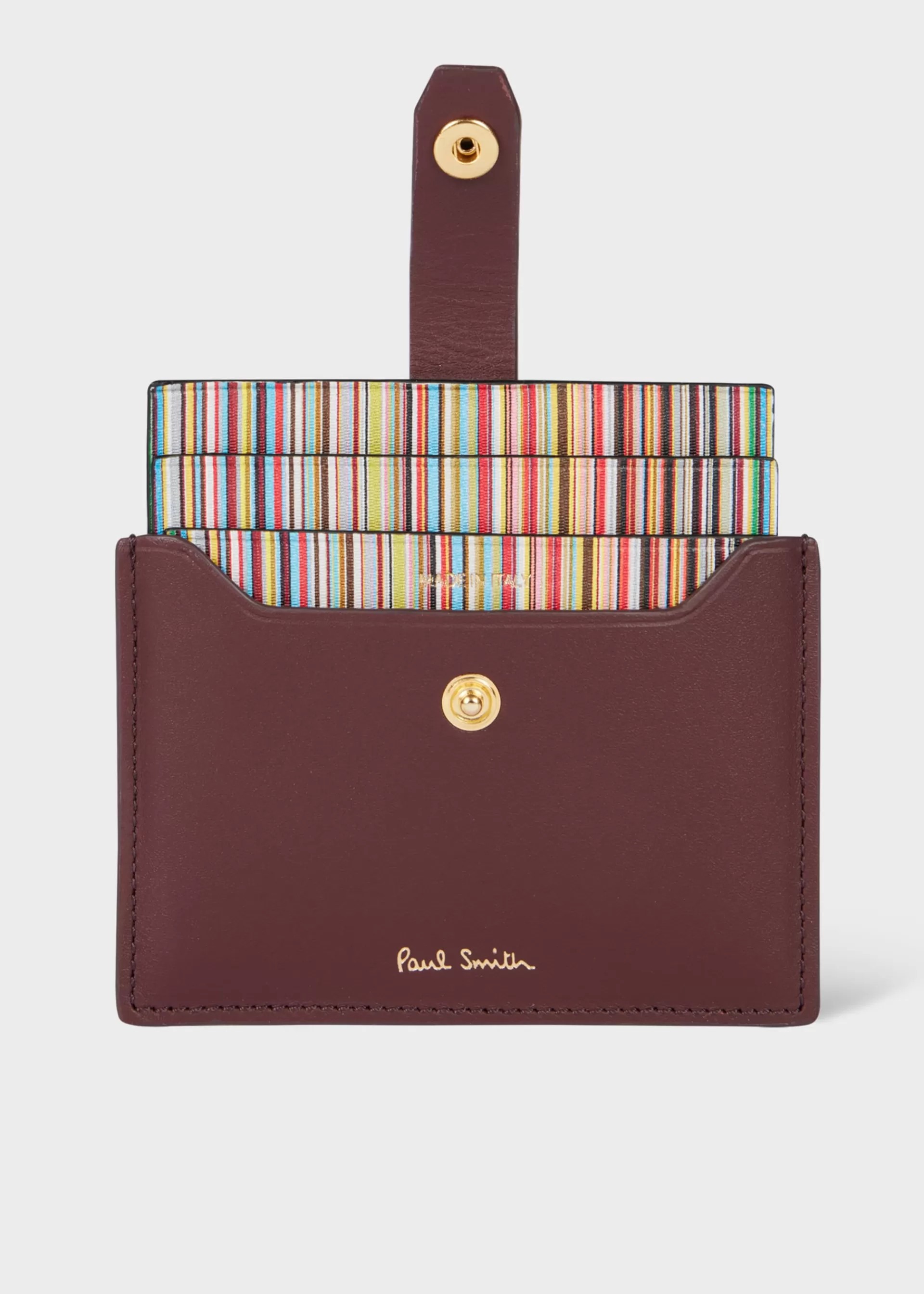 Leather Credit Card Holder With 'Signature Stripe' Pull Out>Paul Smith Hot