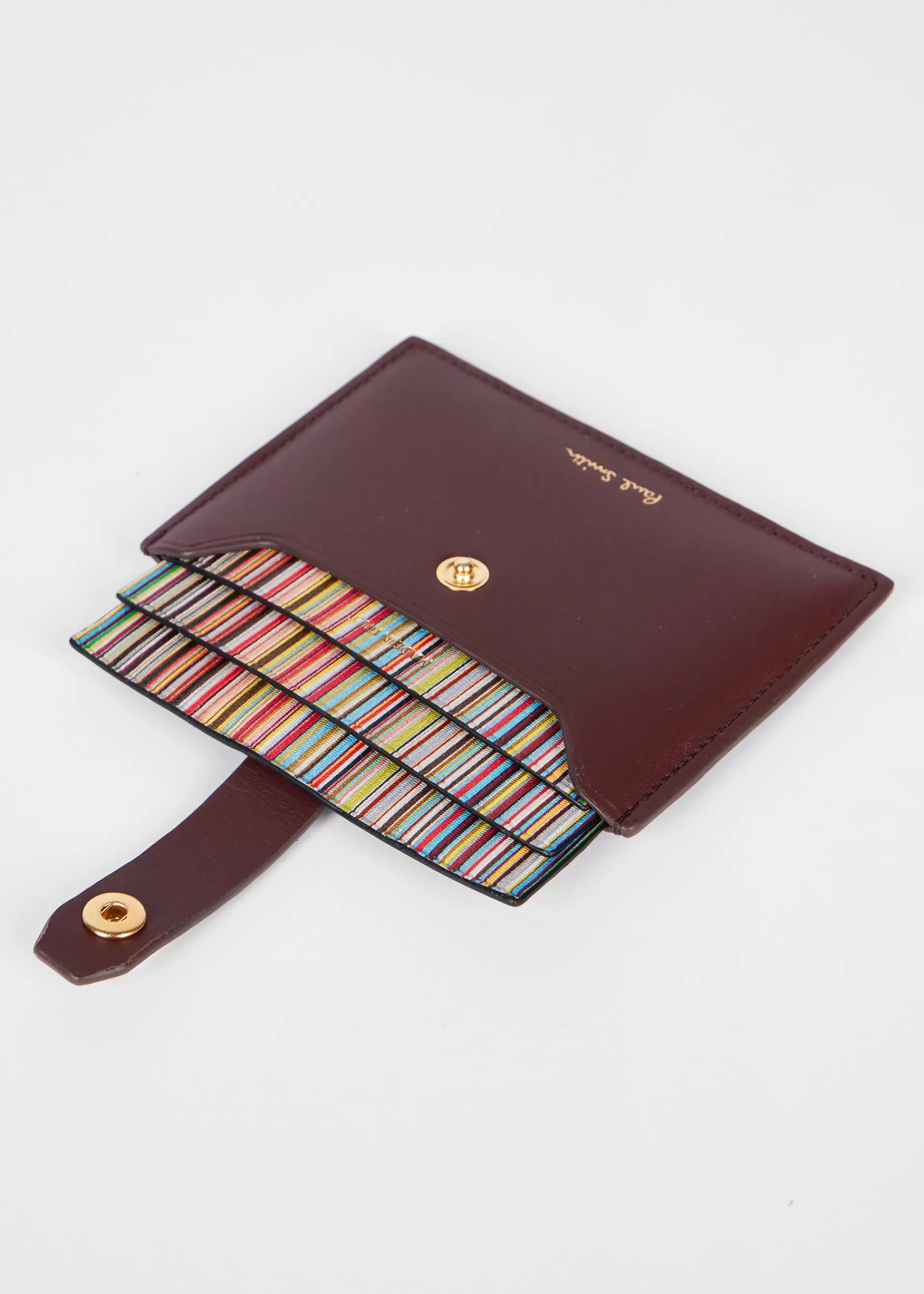 Leather Credit Card Holder With 'Signature Stripe' Pull Out>Paul Smith Hot