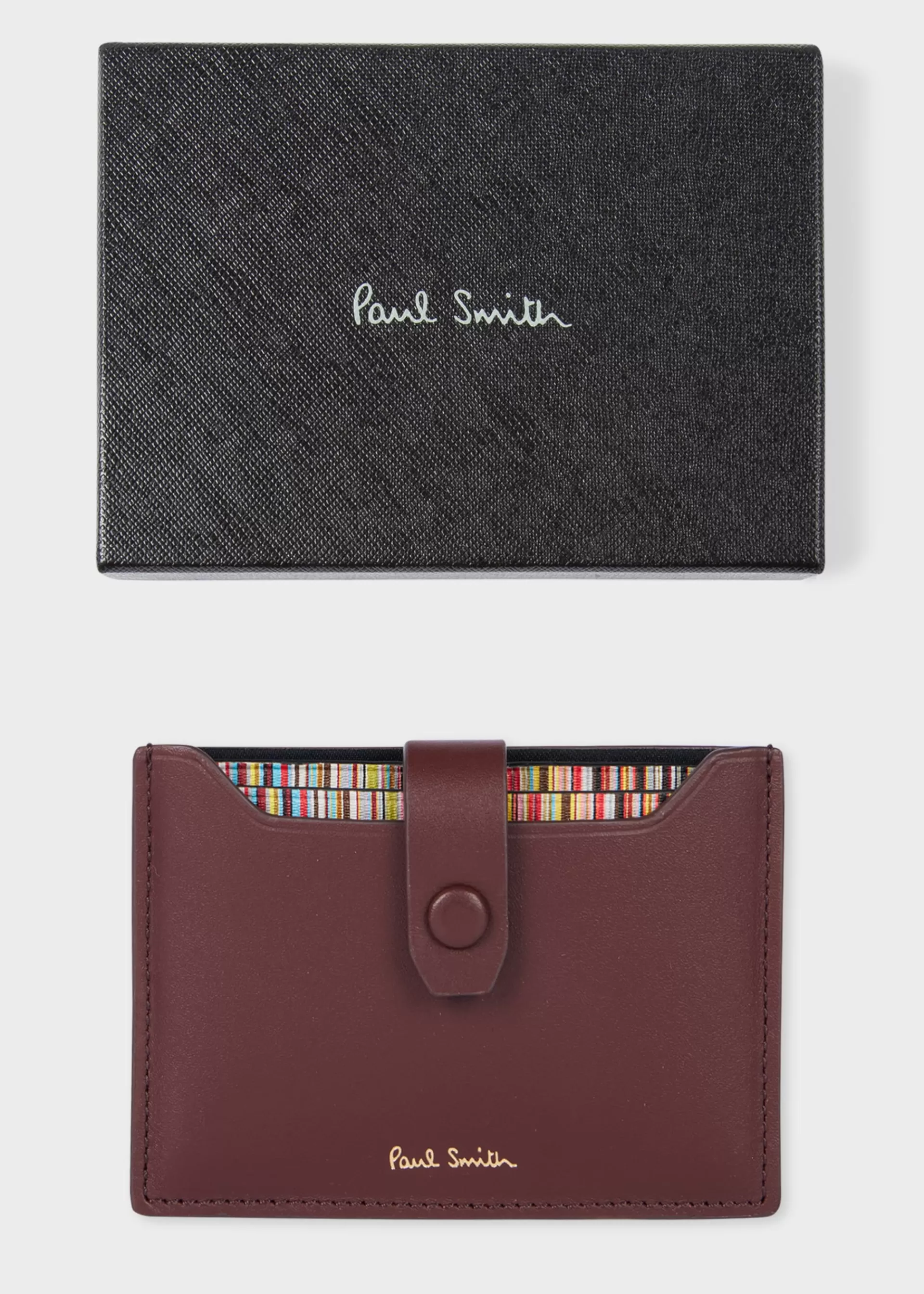 Leather Credit Card Holder With 'Signature Stripe' Pull Out>Paul Smith Hot