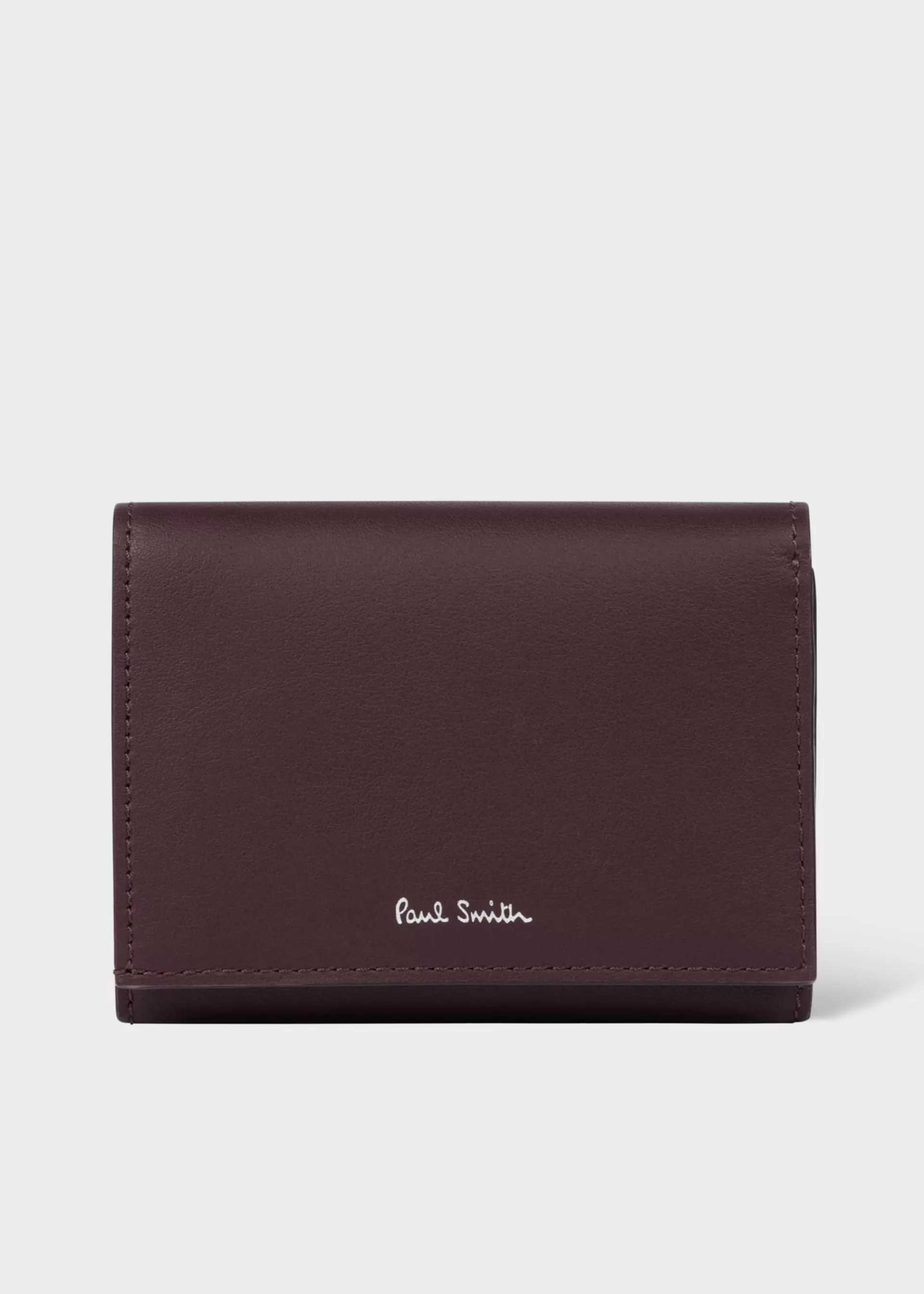 Burgundy Leather Tri-Fold Purse>Paul Smith Shop