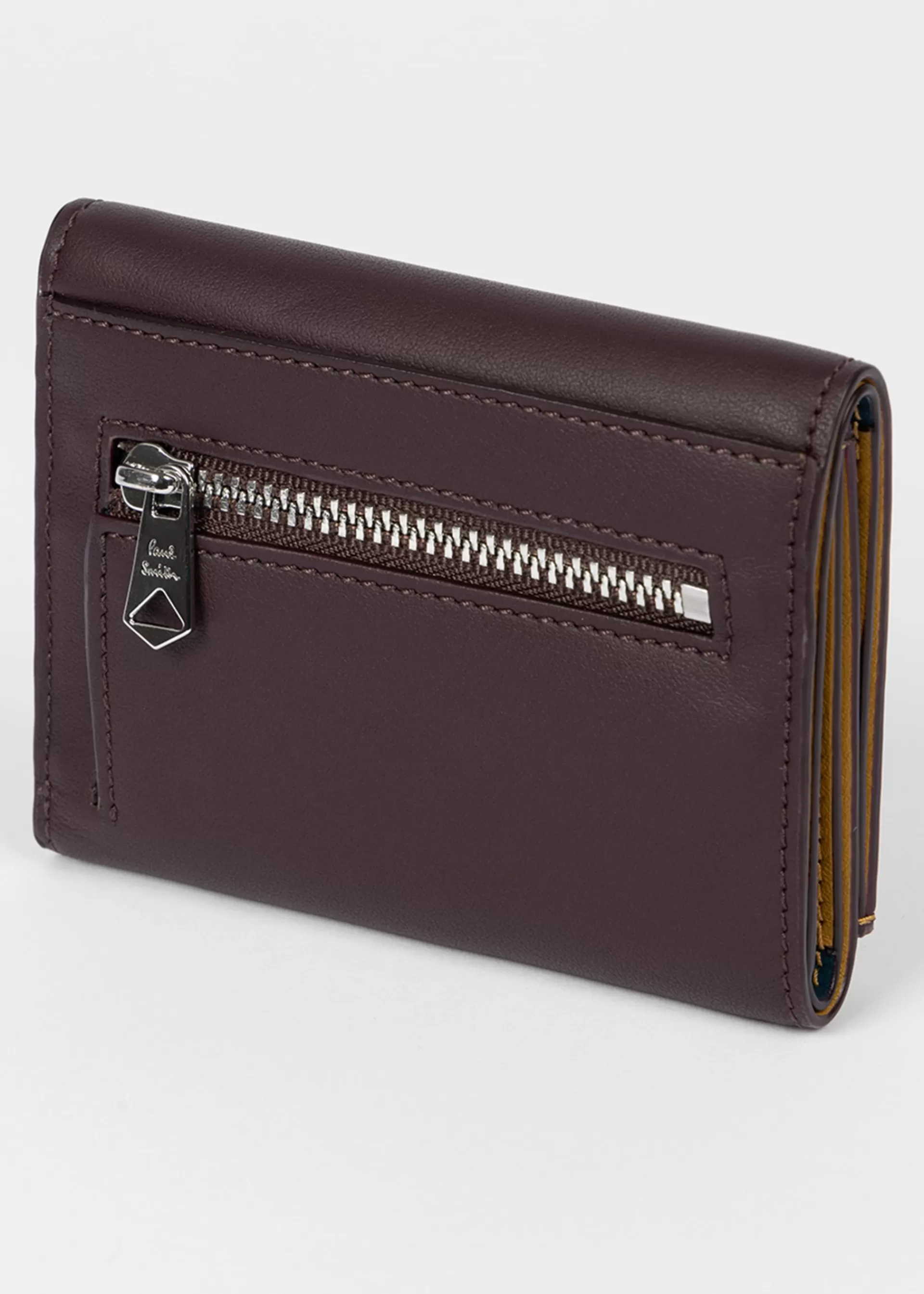 Burgundy Leather Tri-Fold Purse>Paul Smith Shop