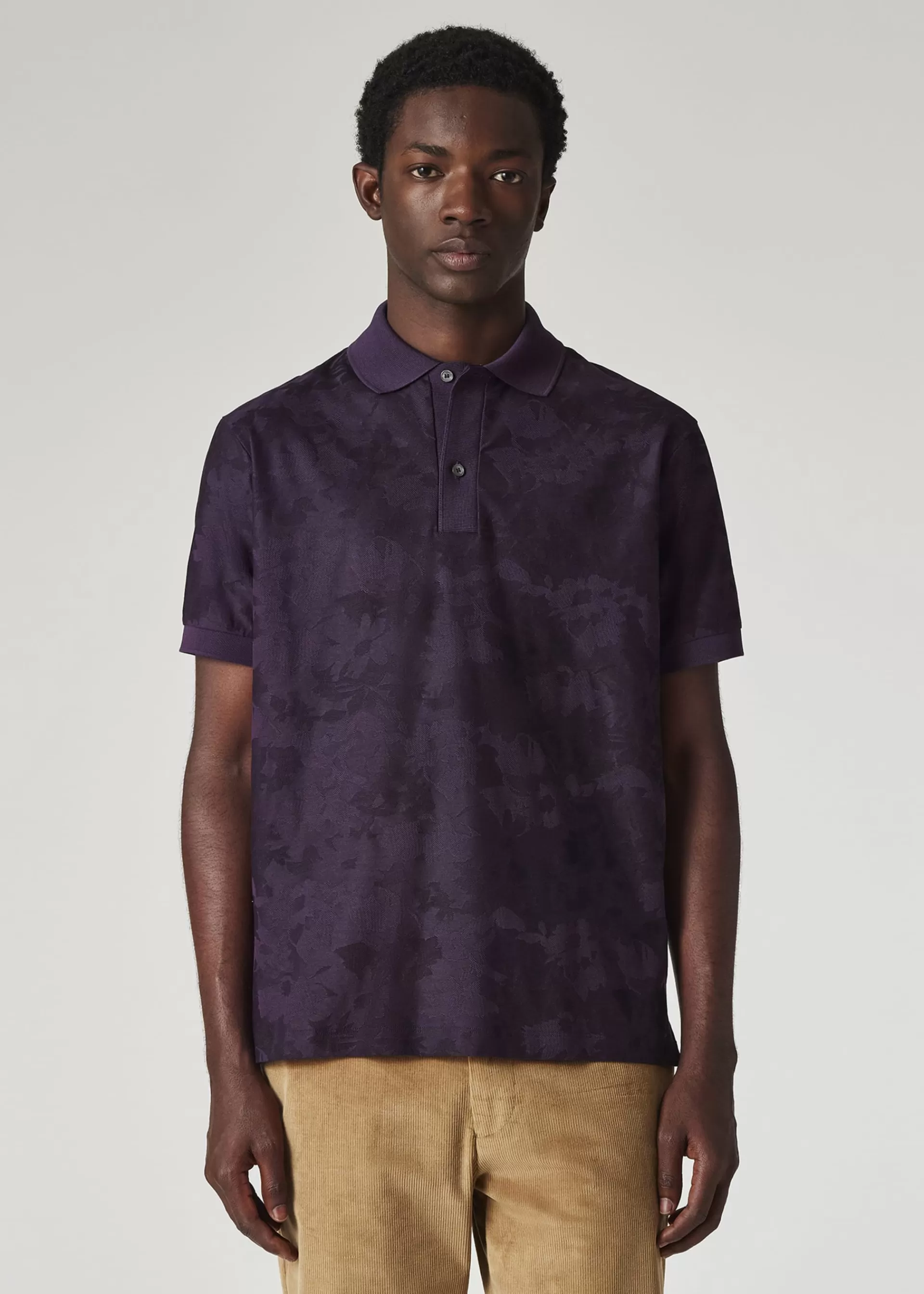 'Photogram Leaves' Jacquard Polo Shirt>Paul Smith Discount