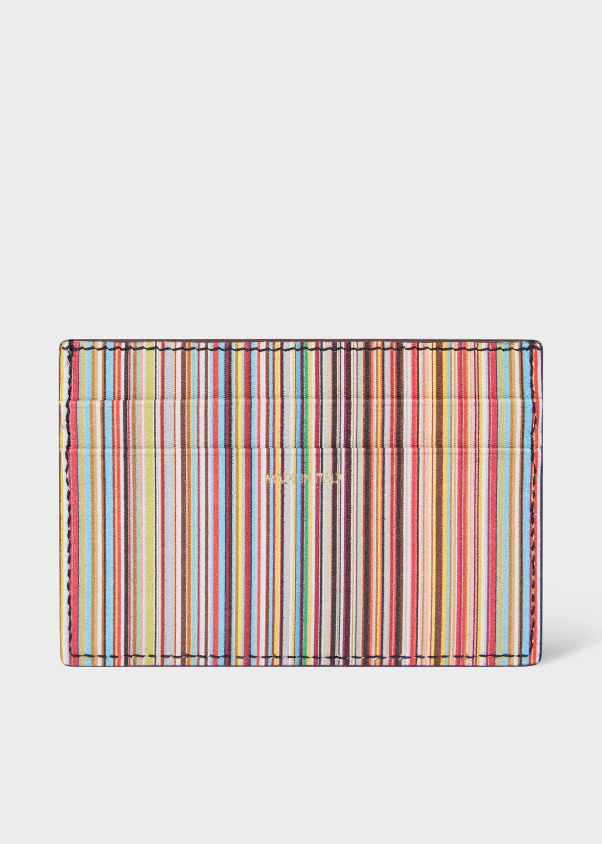 'Signature Stripe' Leather Card Holder>Paul Smith Cheap