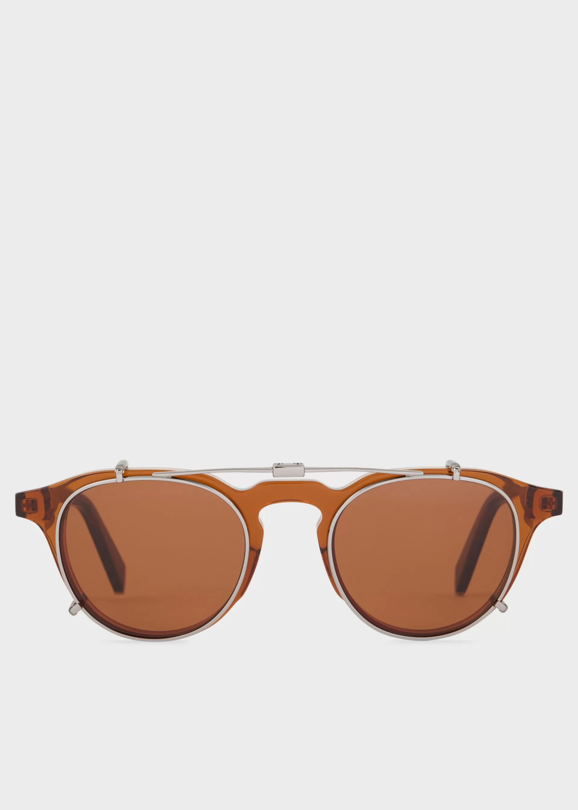 Caramel Brown 'Keyes' Spectacles with Clip-On Sun Lenses>Paul Smith Best