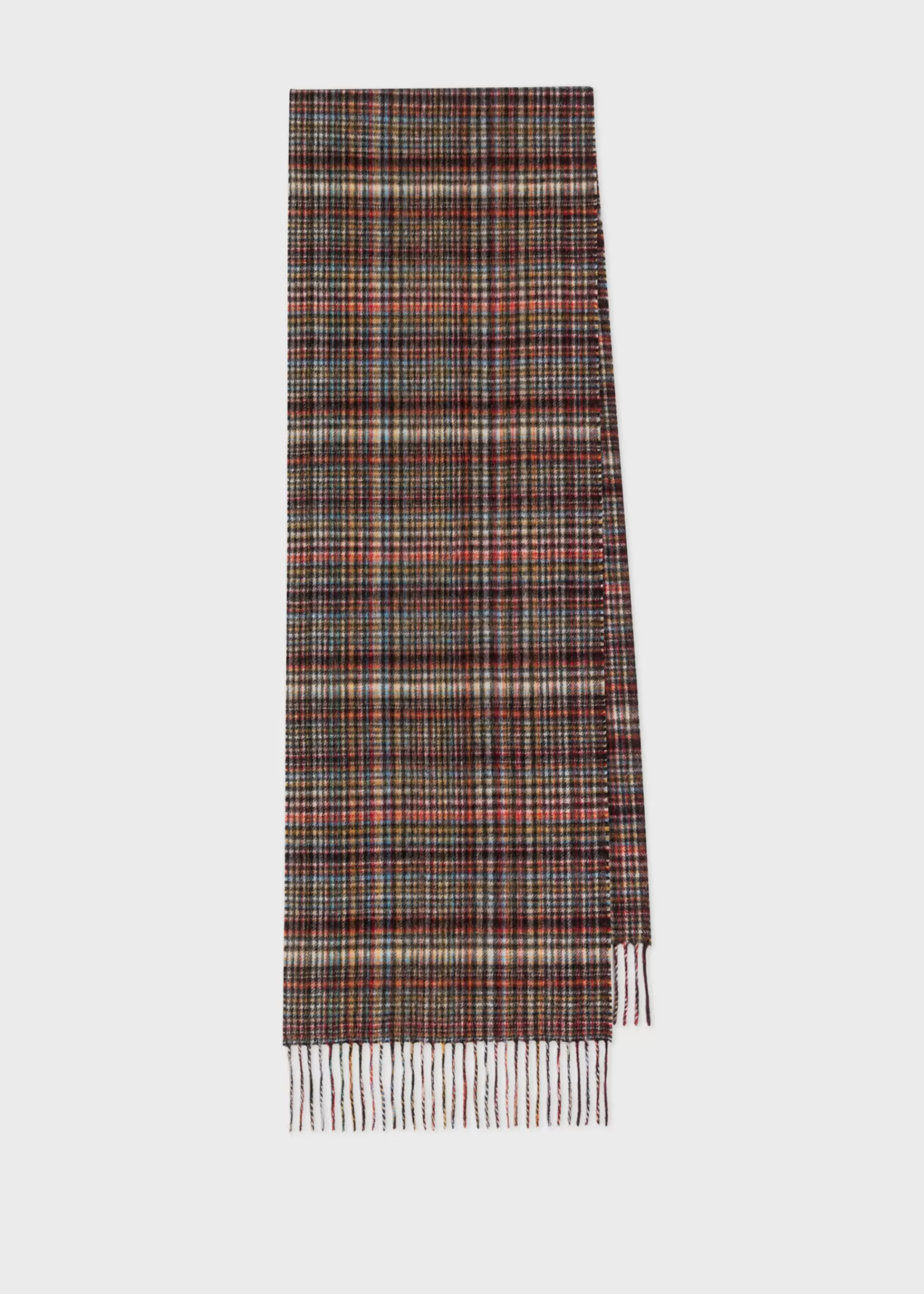 Cashmere-Blend Check 'Signature Stripe' Scarf>Paul Smith New