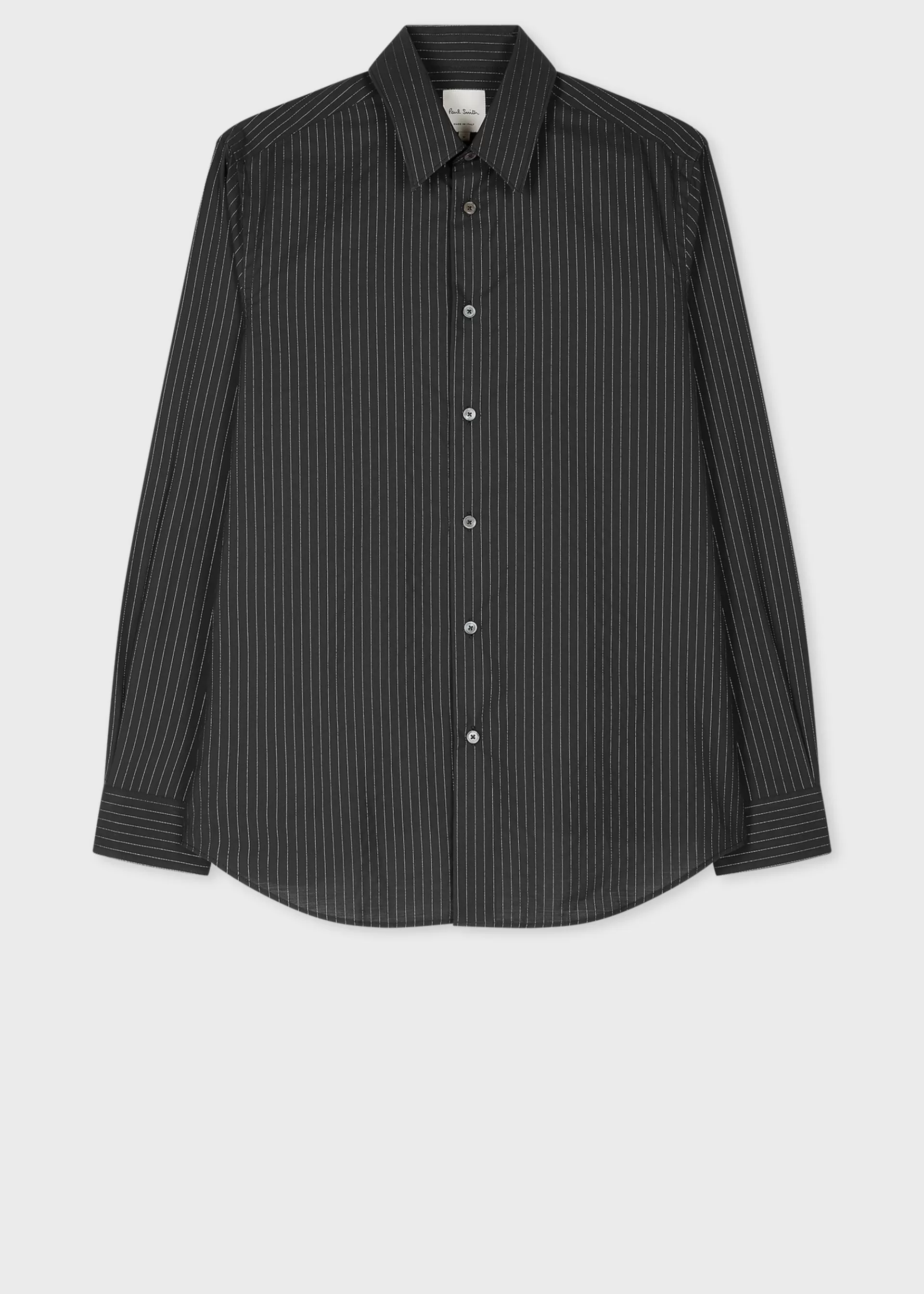 Glitter Pinstripe Cotton Shirt>Paul Smith New