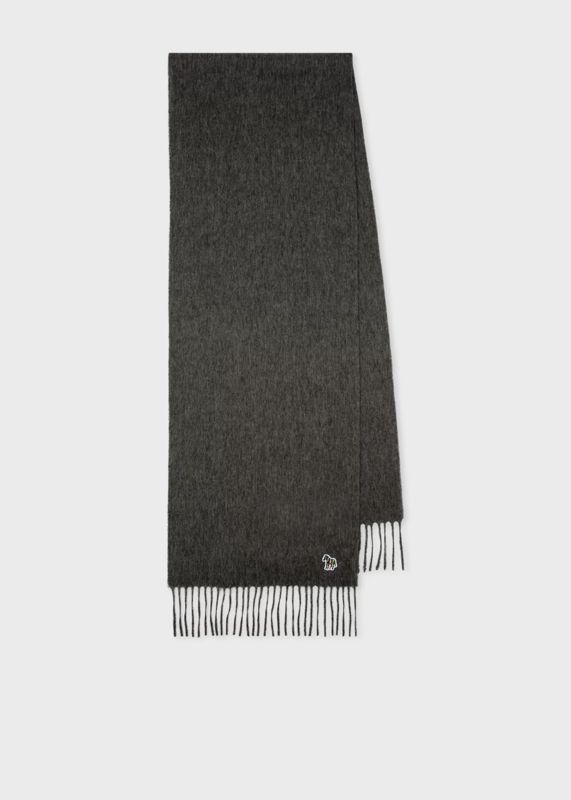 Charcoal Grey Lambswool Zebra Scarf>Paul Smith Online