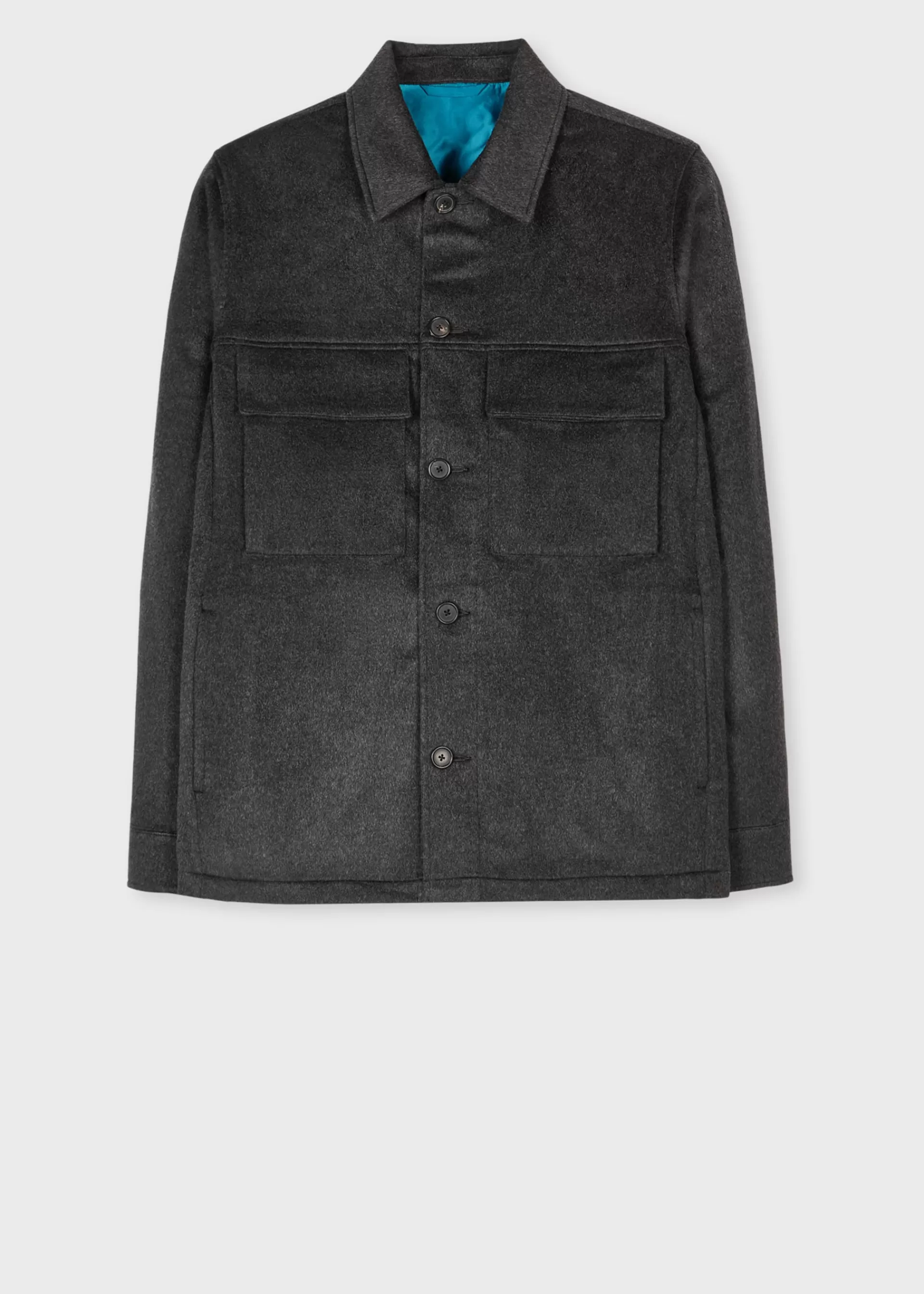 Charcoal Grey Wool-Cashmere Shirt Jacket>Paul Smith Outlet