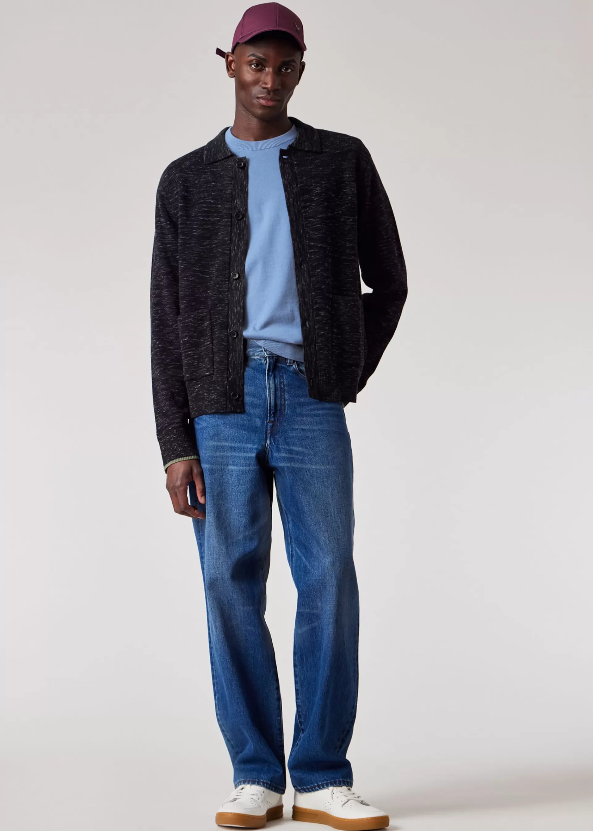 Charcoal Marl Cotton and Wool-Blend Cardigan>Paul Smith Cheap