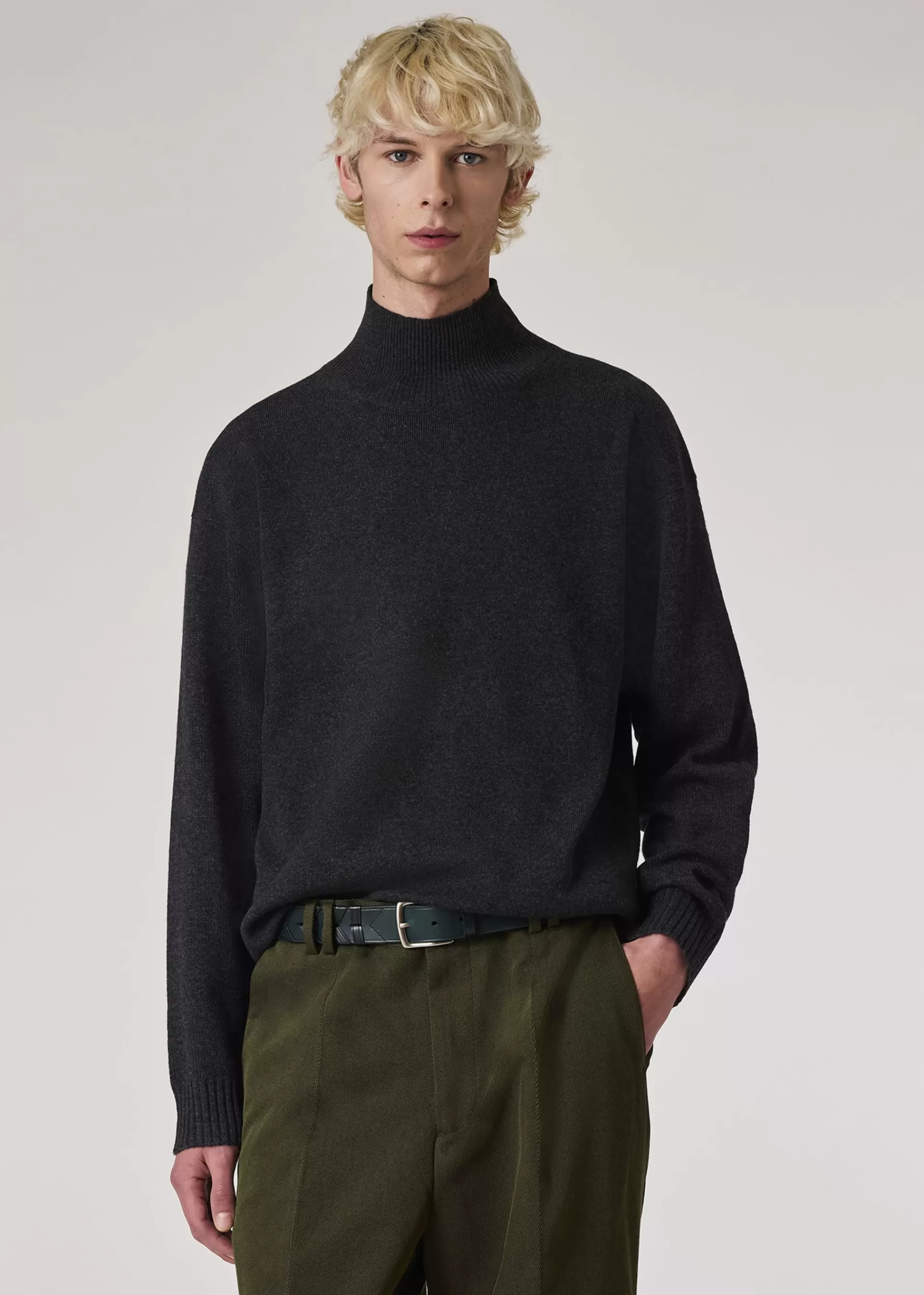 Charcoal Wool-Cashmere Blend Roll Neck Sweater>Paul Smith Store