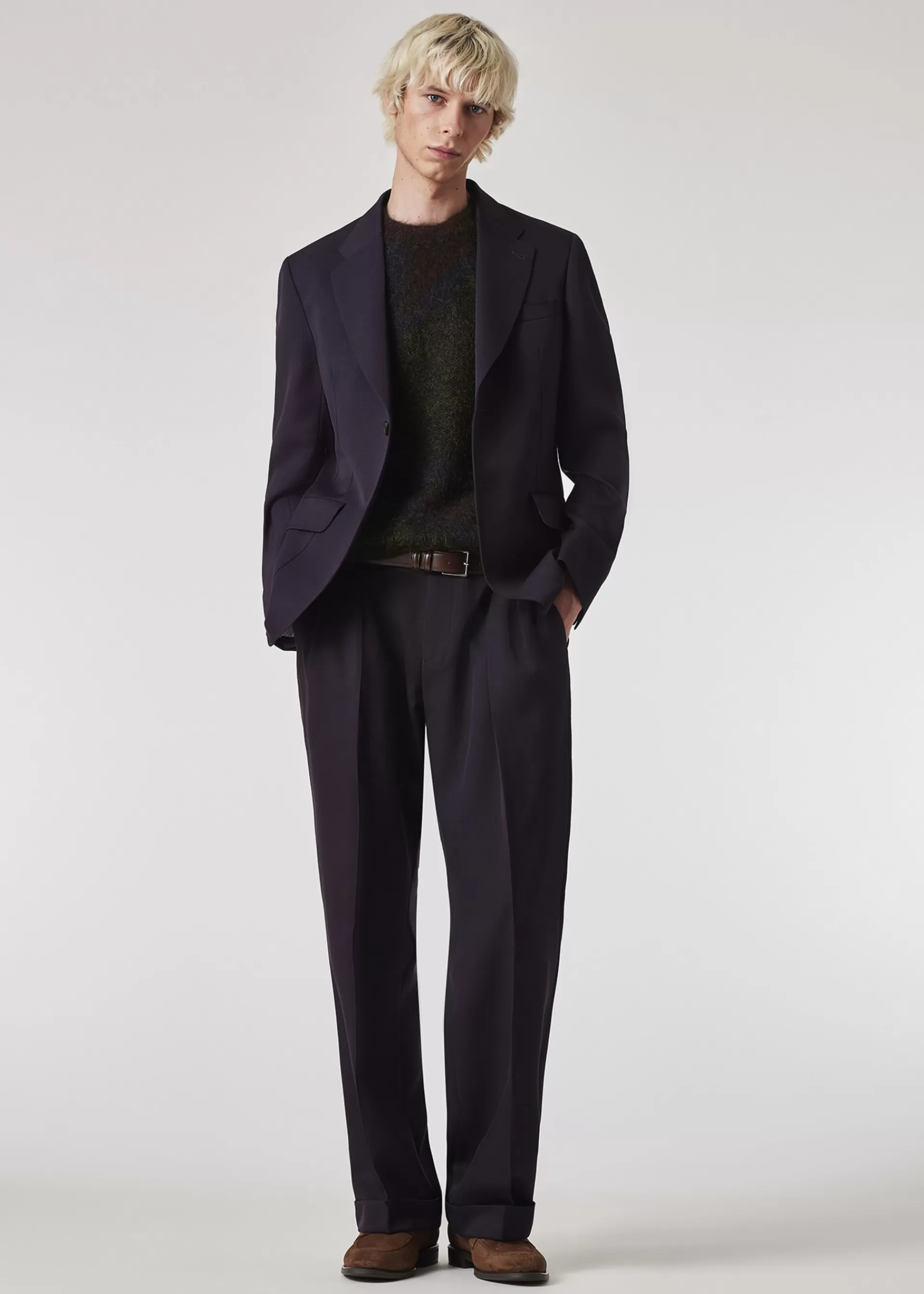 Chocolate Leather Double Keeper Classic Suit Belt>Paul Smith Sale