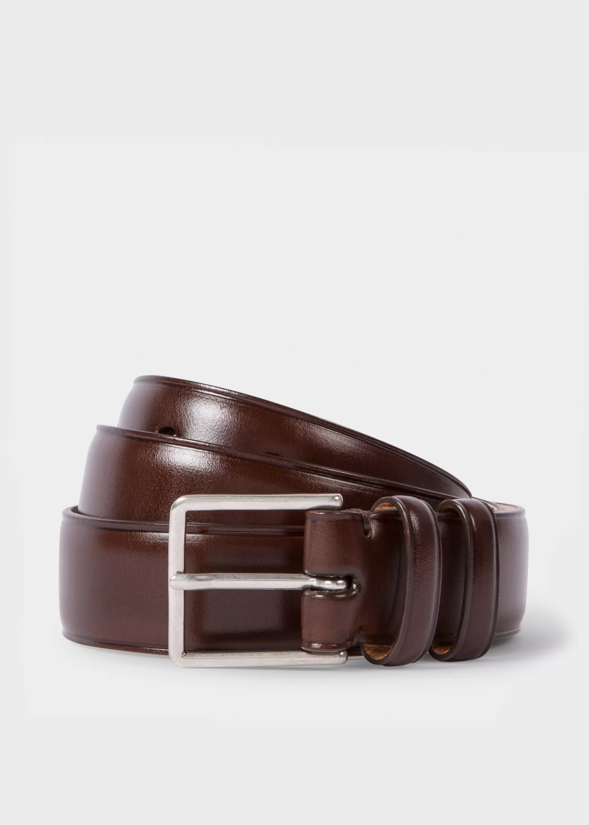 Chocolate Leather Double Keeper Classic Suit Belt>Paul Smith Sale