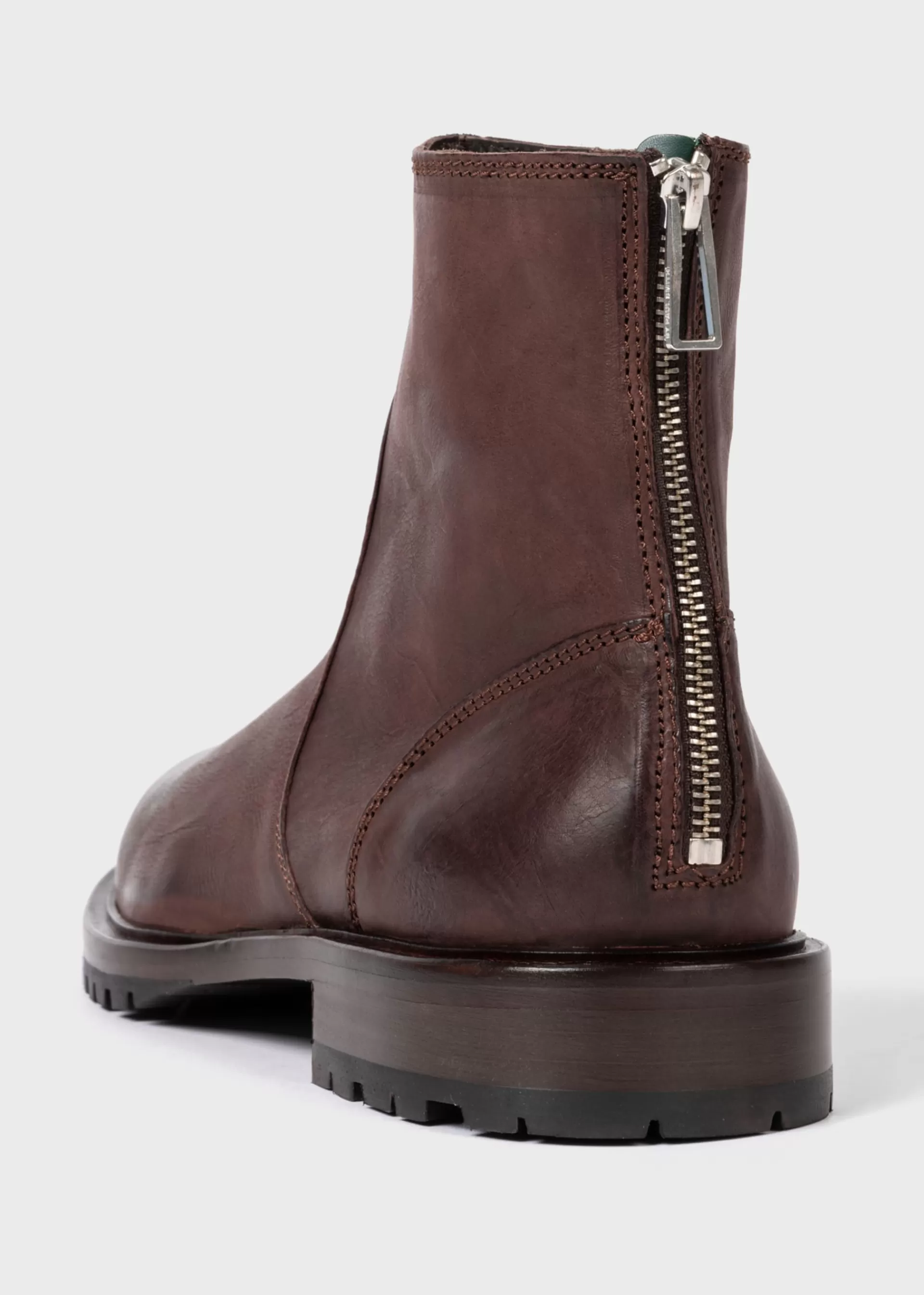 Chocolate Brown Leather 'Falk' Boots>Paul Smith Clearance