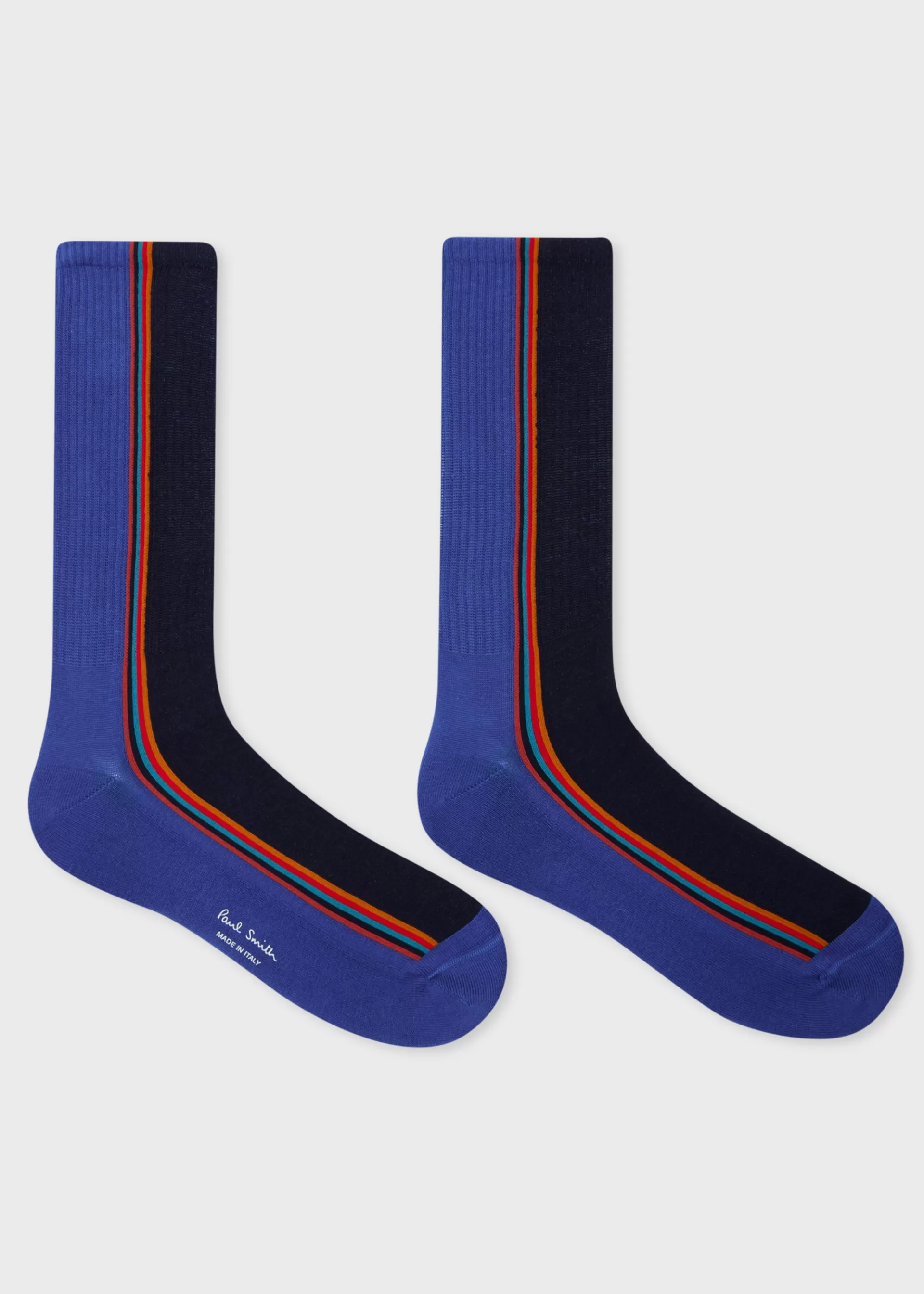 Cobalt Blue 'Artist Stripe' Socks>Paul Smith Online