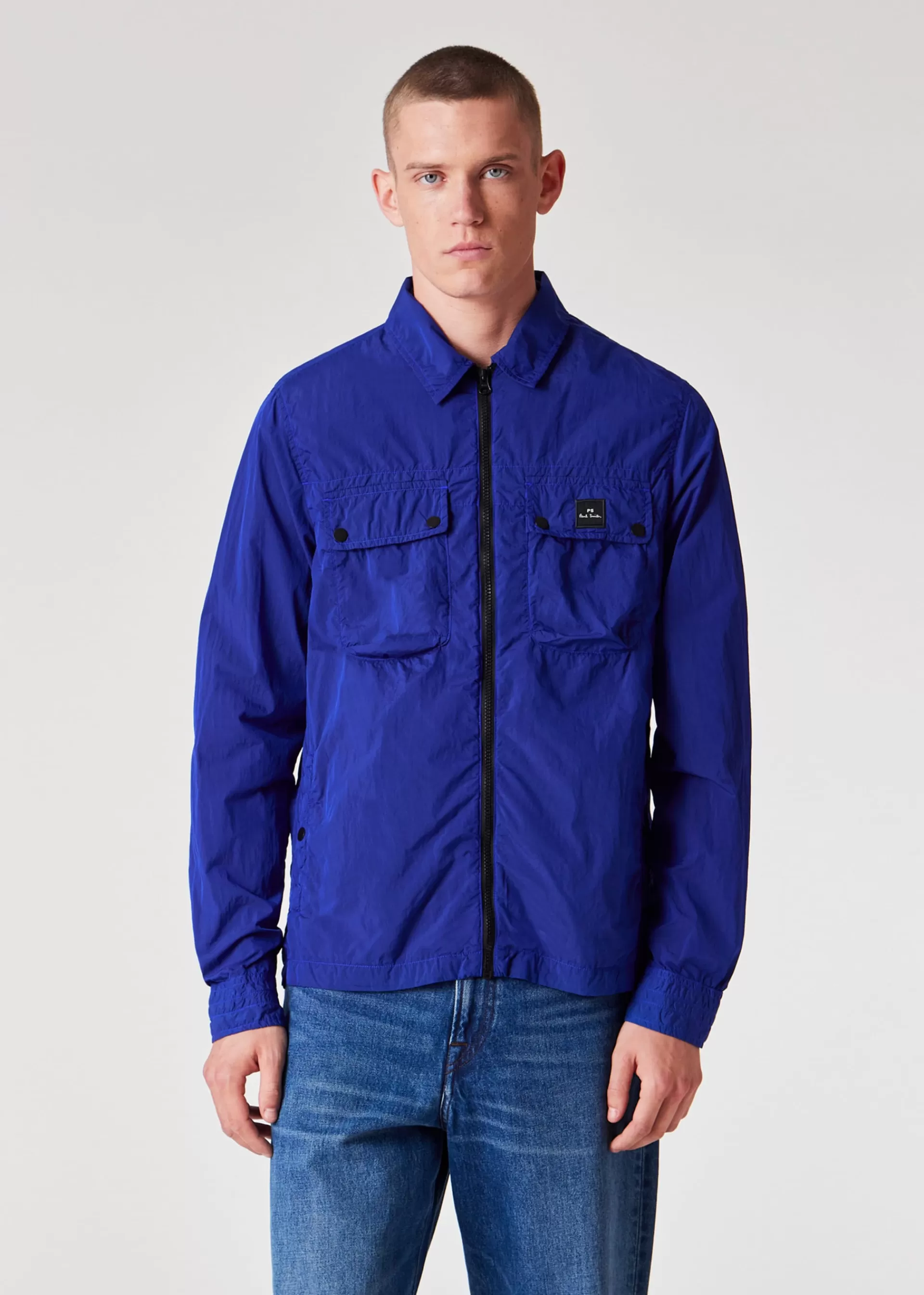 Cobalt Blue Recycled-Nylon Zip Shirt Jacket>Paul Smith Best