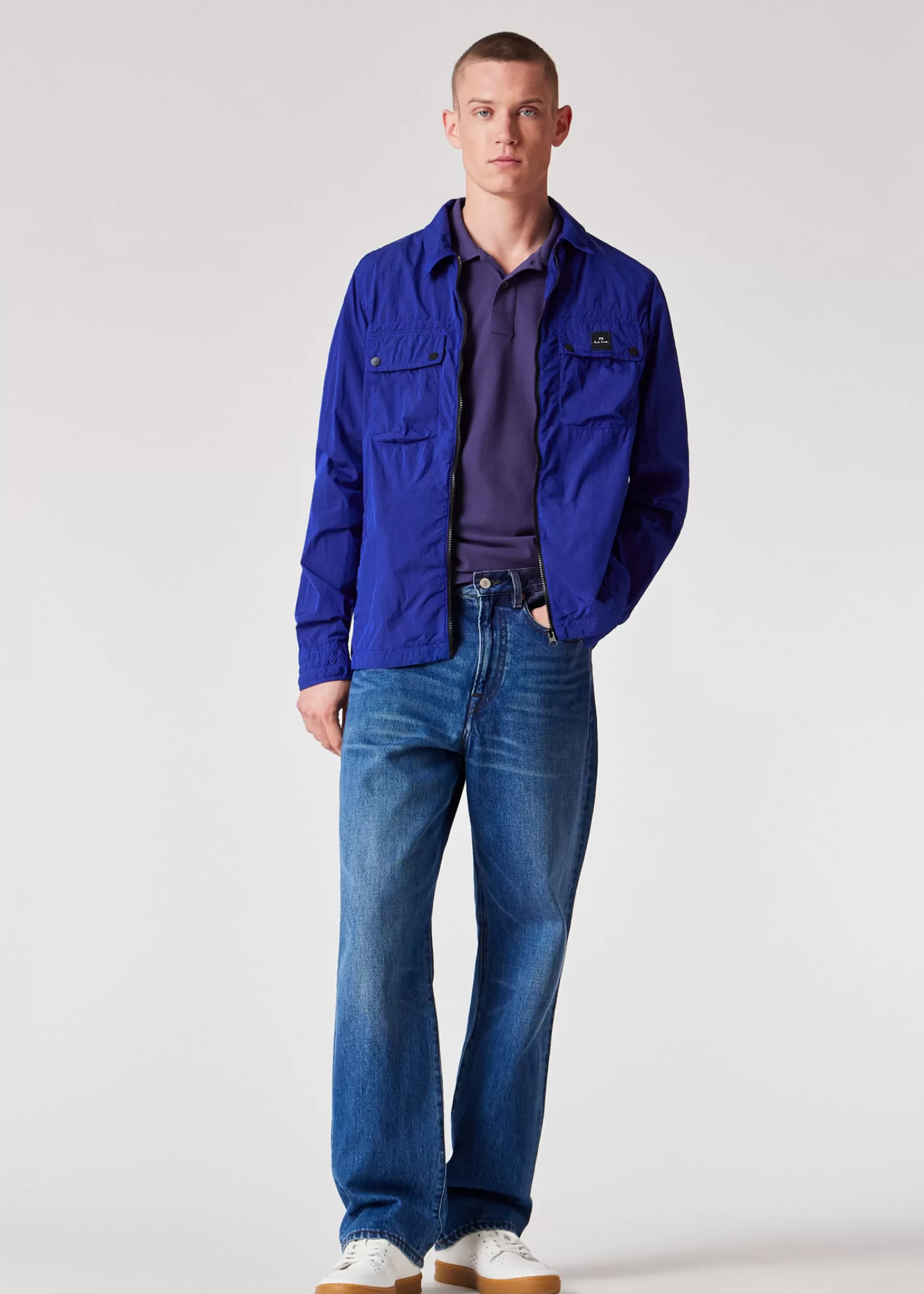 Cobalt Blue Recycled-Nylon Zip Shirt Jacket>Paul Smith Best