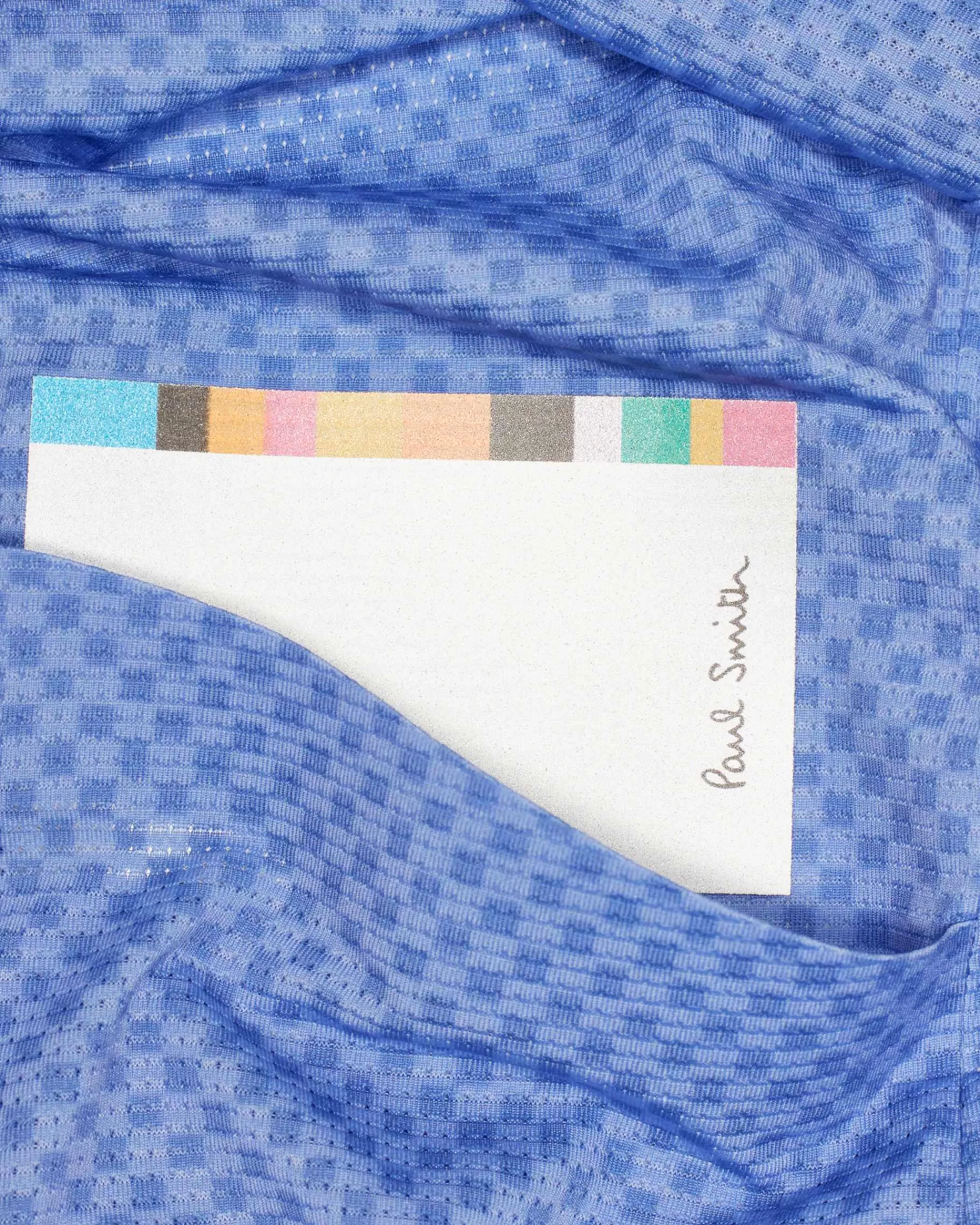 Cornflower Blue Mini Checkerboard Race Cycling Jersey>Paul Smith New