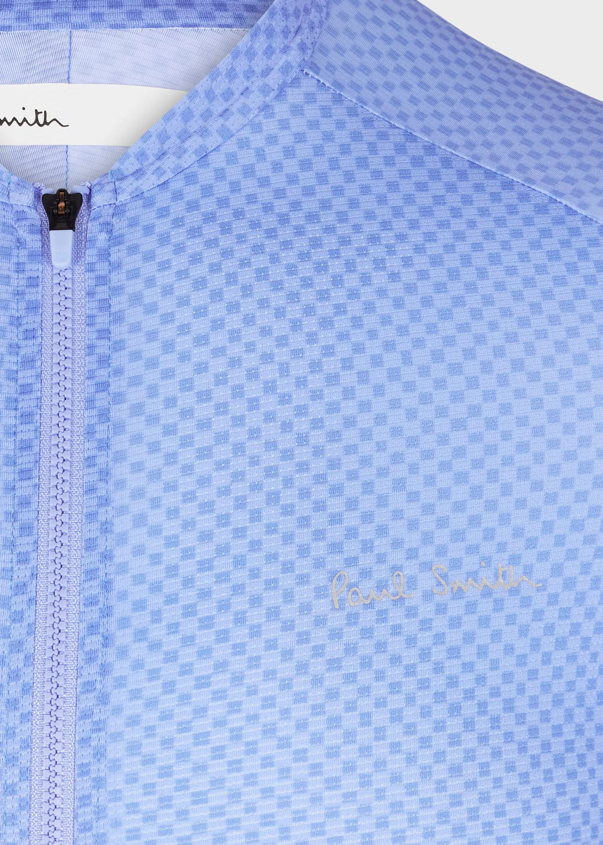 Cornflower Blue Mini Checkerboard Race Cycling Jersey>Paul Smith New