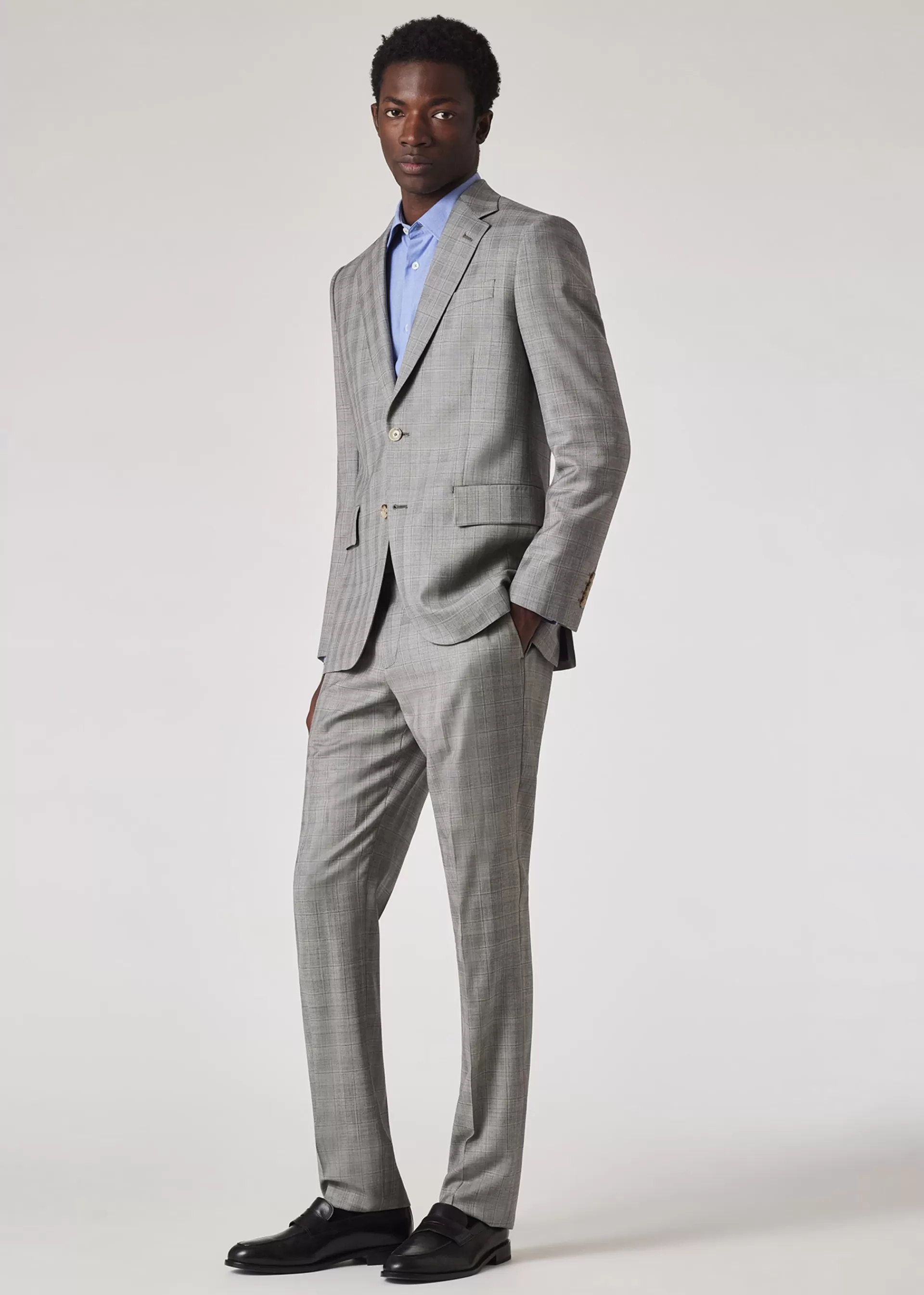 Cornflower Tailored-Fit Pale Cotton Shirt>Paul Smith Discount