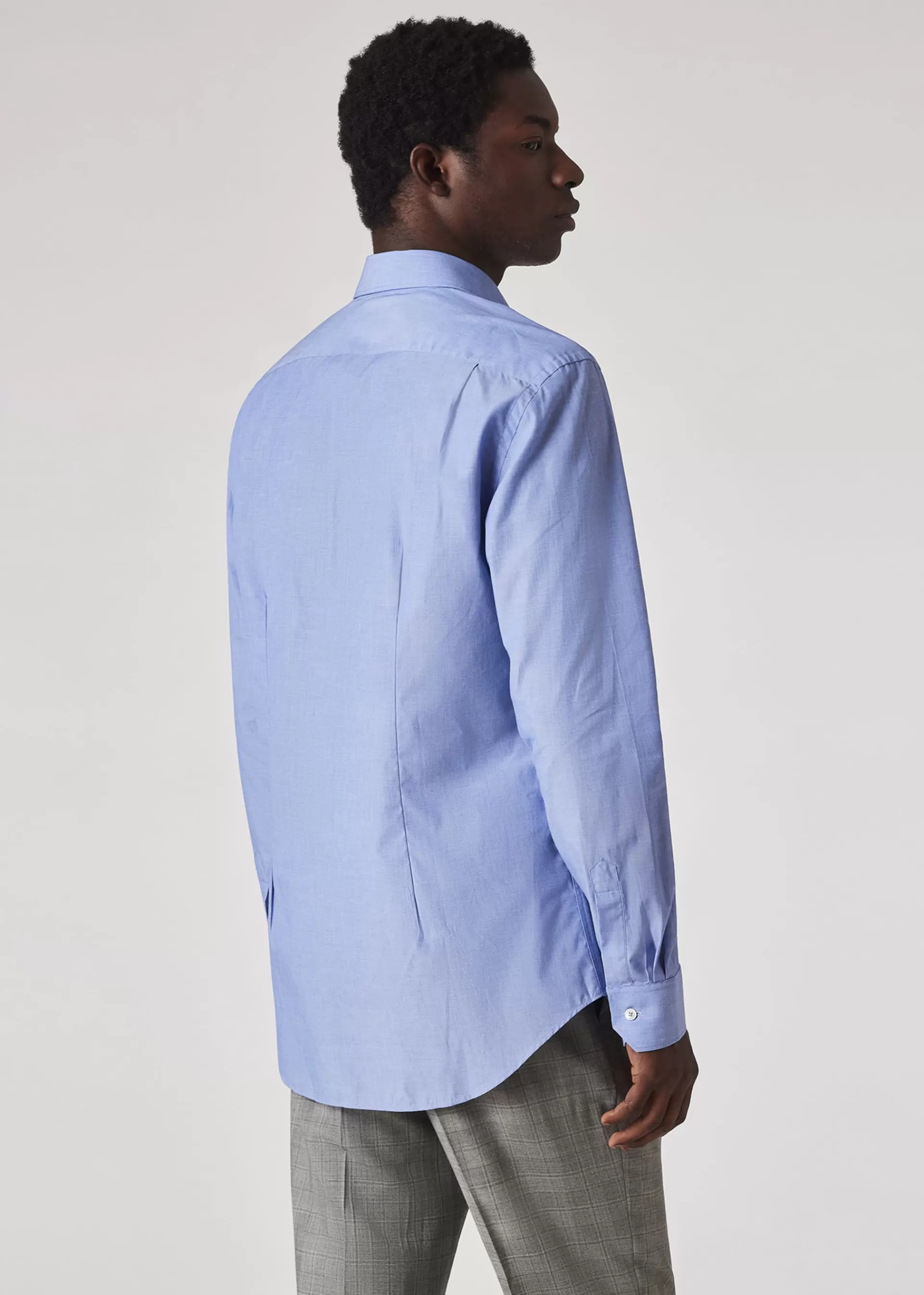 Cornflower Tailored-Fit Pale Cotton Shirt>Paul Smith Discount