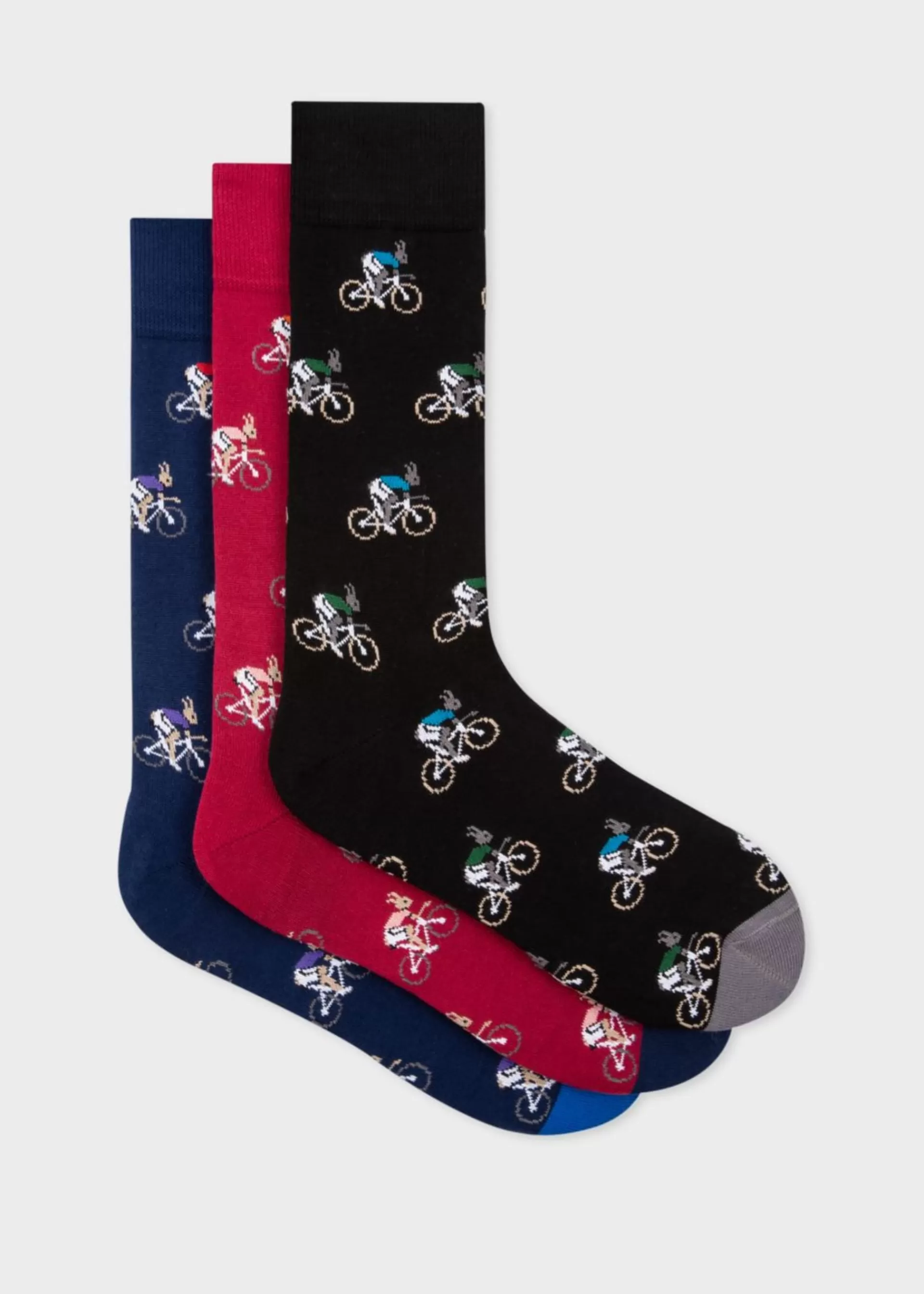 Cycling Rabbits' Motif Socks Three Pack>Paul Smith Cheap